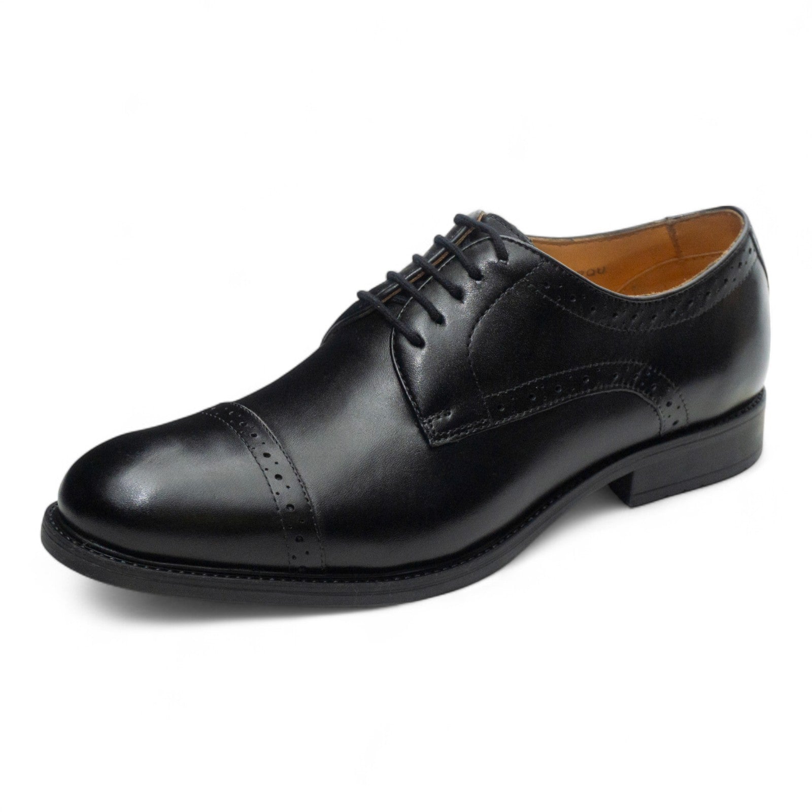 Round toe Derby Quarter Brogue Black