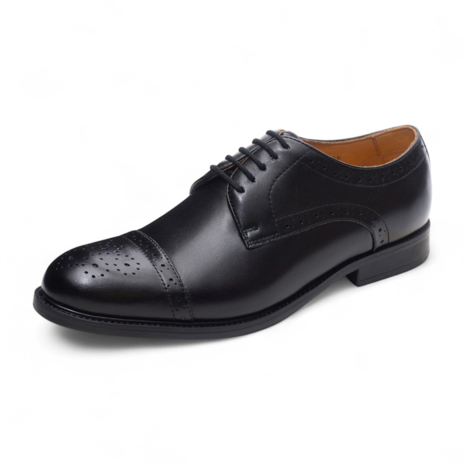 Round toe Derby Semi Brogue Black