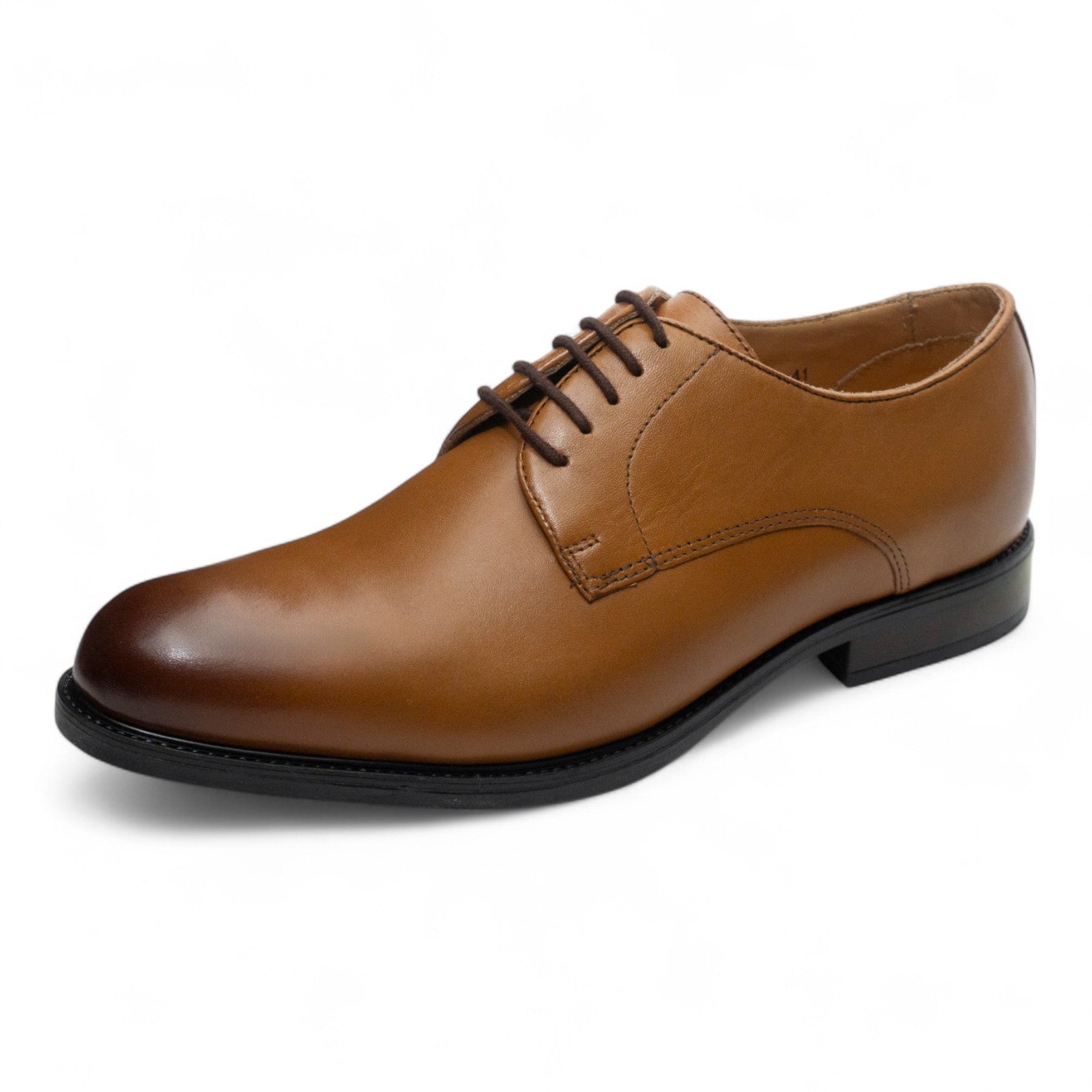 Round toe Derby Plane Toe Light Brown