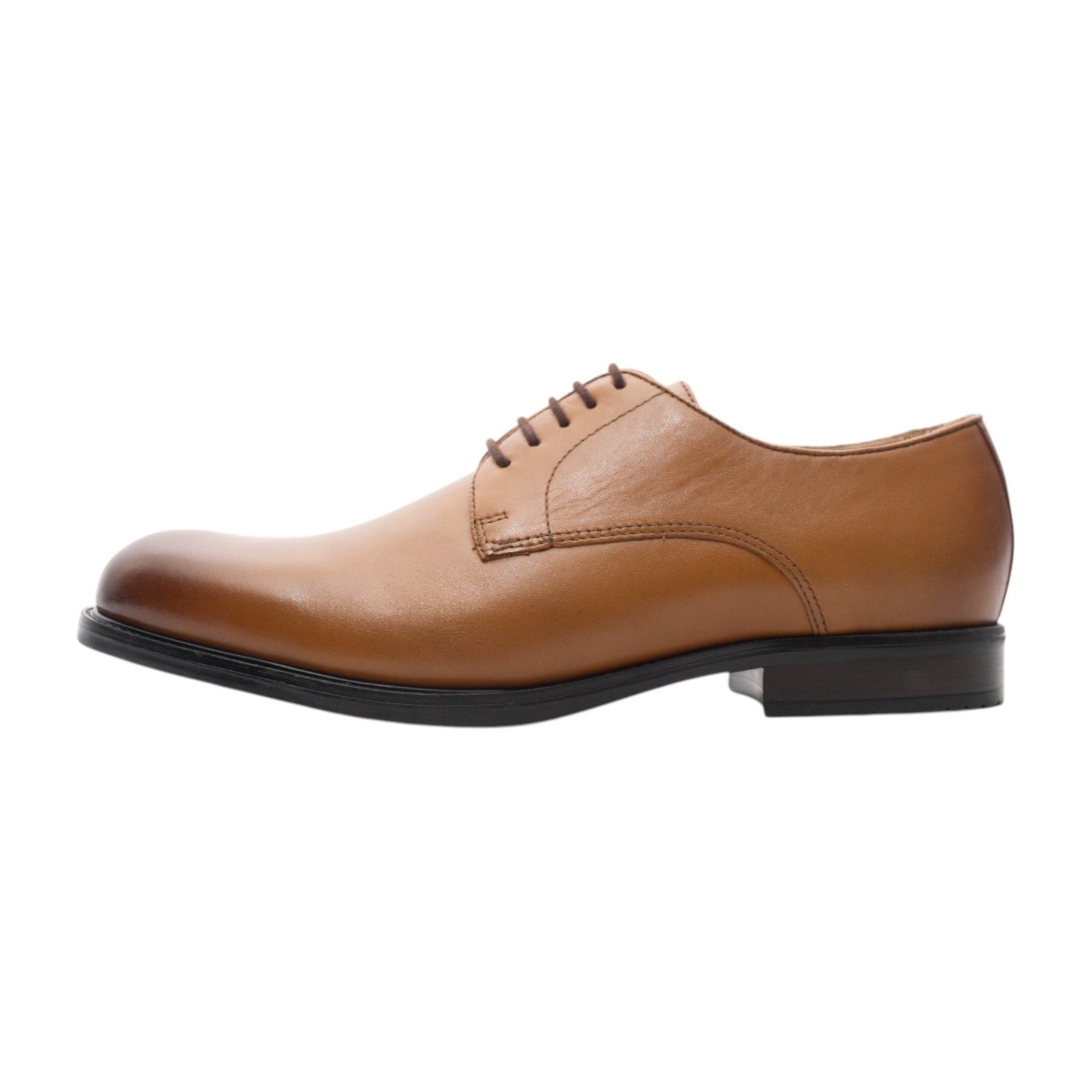 Round toe Derby Plane Toe Light Brown