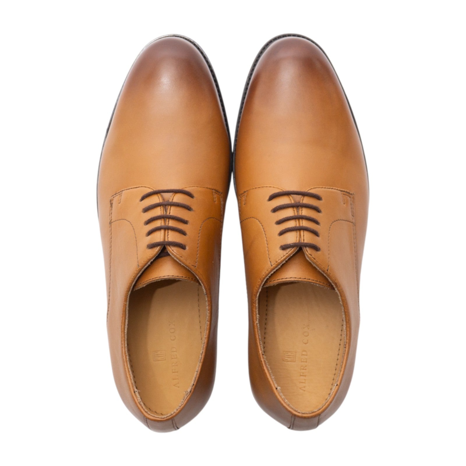 Round toe Derby Plane Toe Light Brown