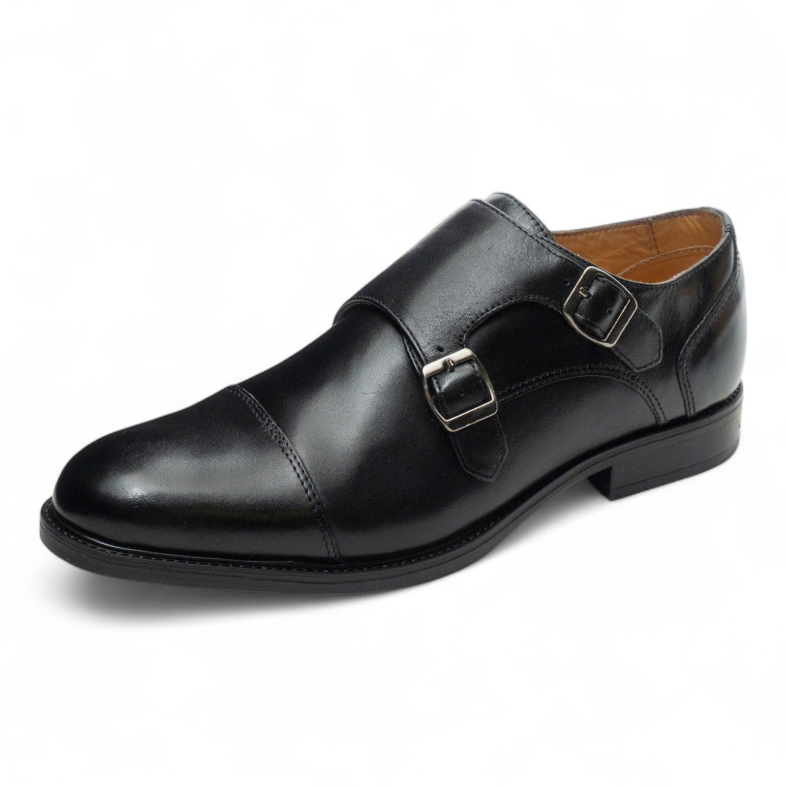 Round toe Doublemonk Straight Tip Black