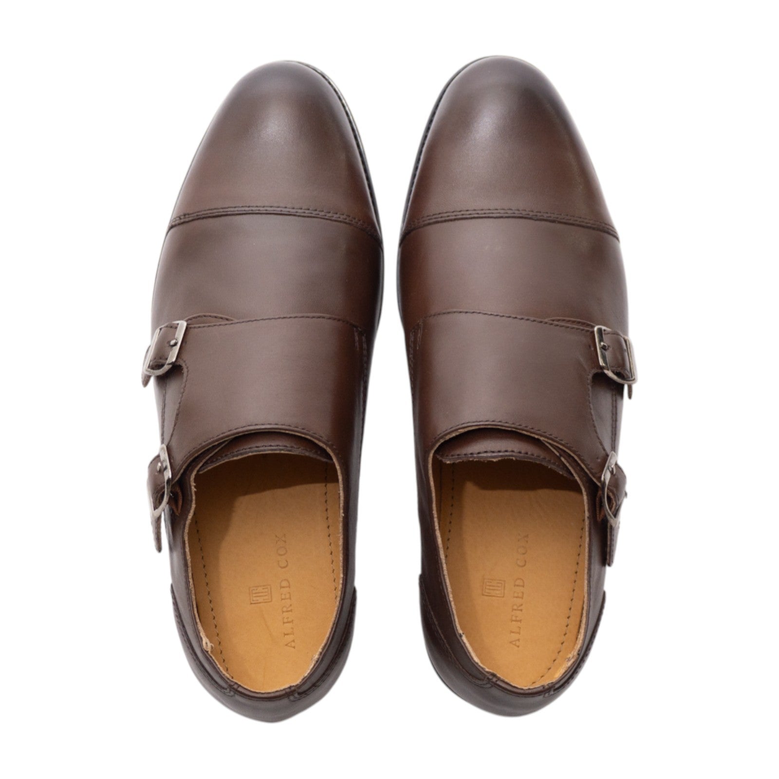 Round toe Doublemonk Straight Tip dbrown