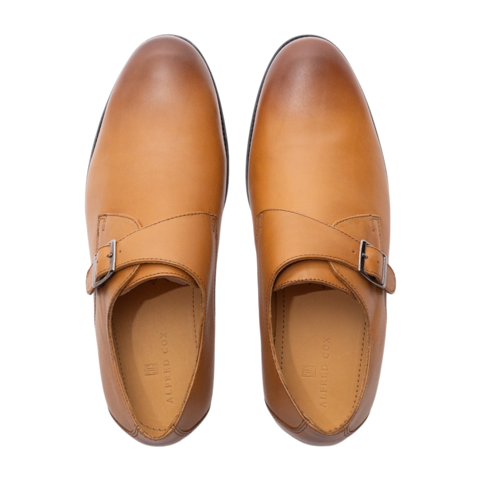 Round toe Singlemonk Plane Toe Light Brown