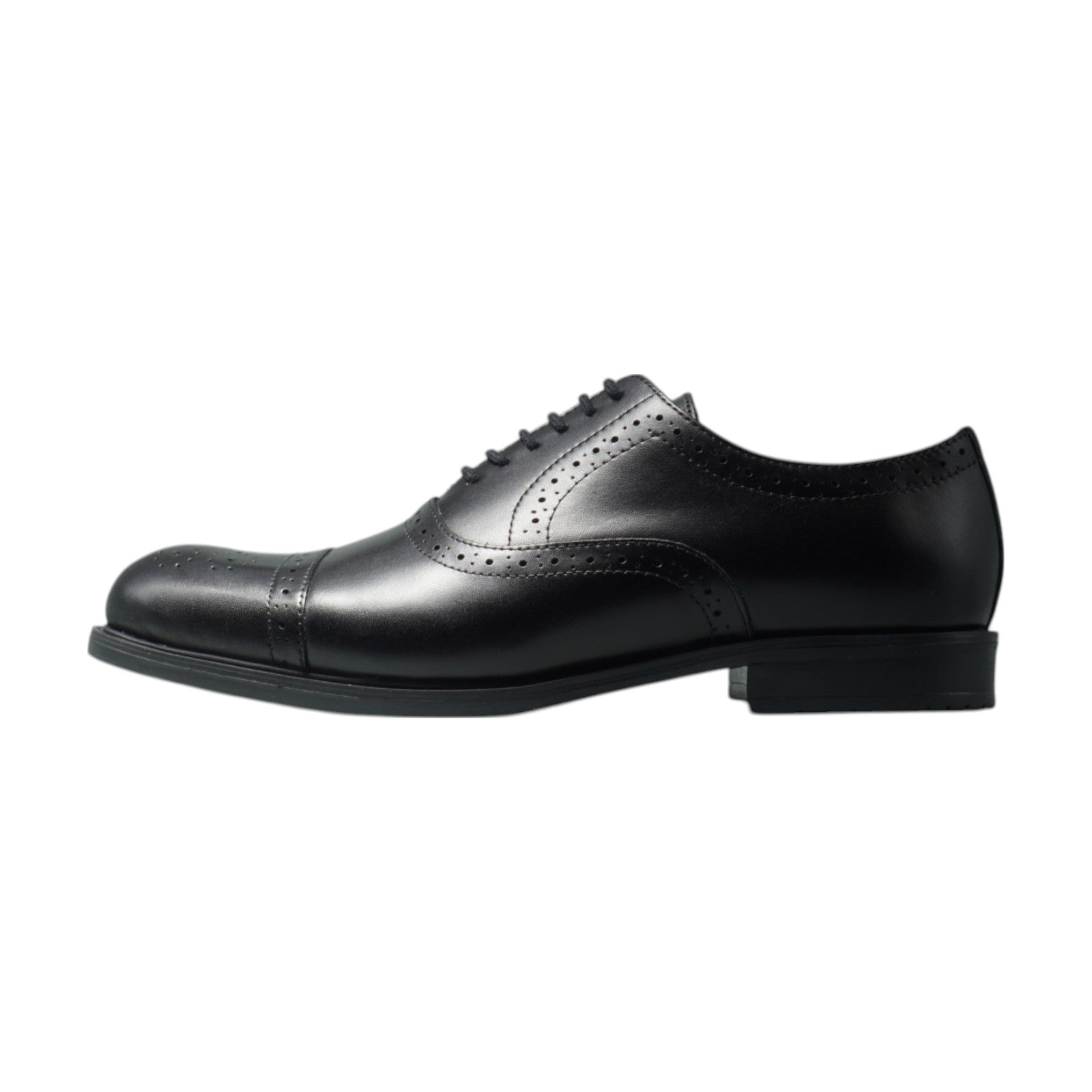 Round toe Oxford Semi Brogue Black