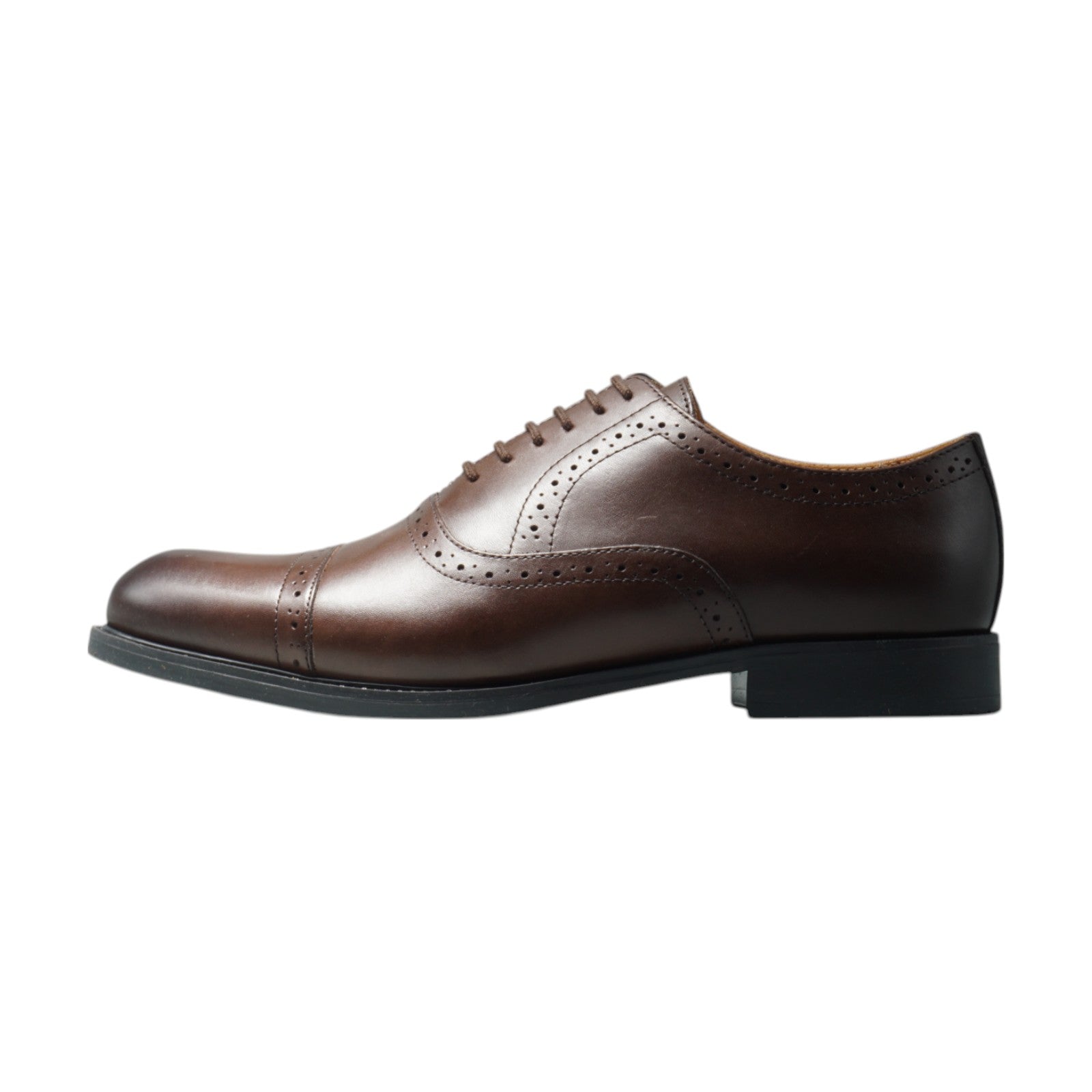 Round toe Oxford Quarter Brogue dbrown