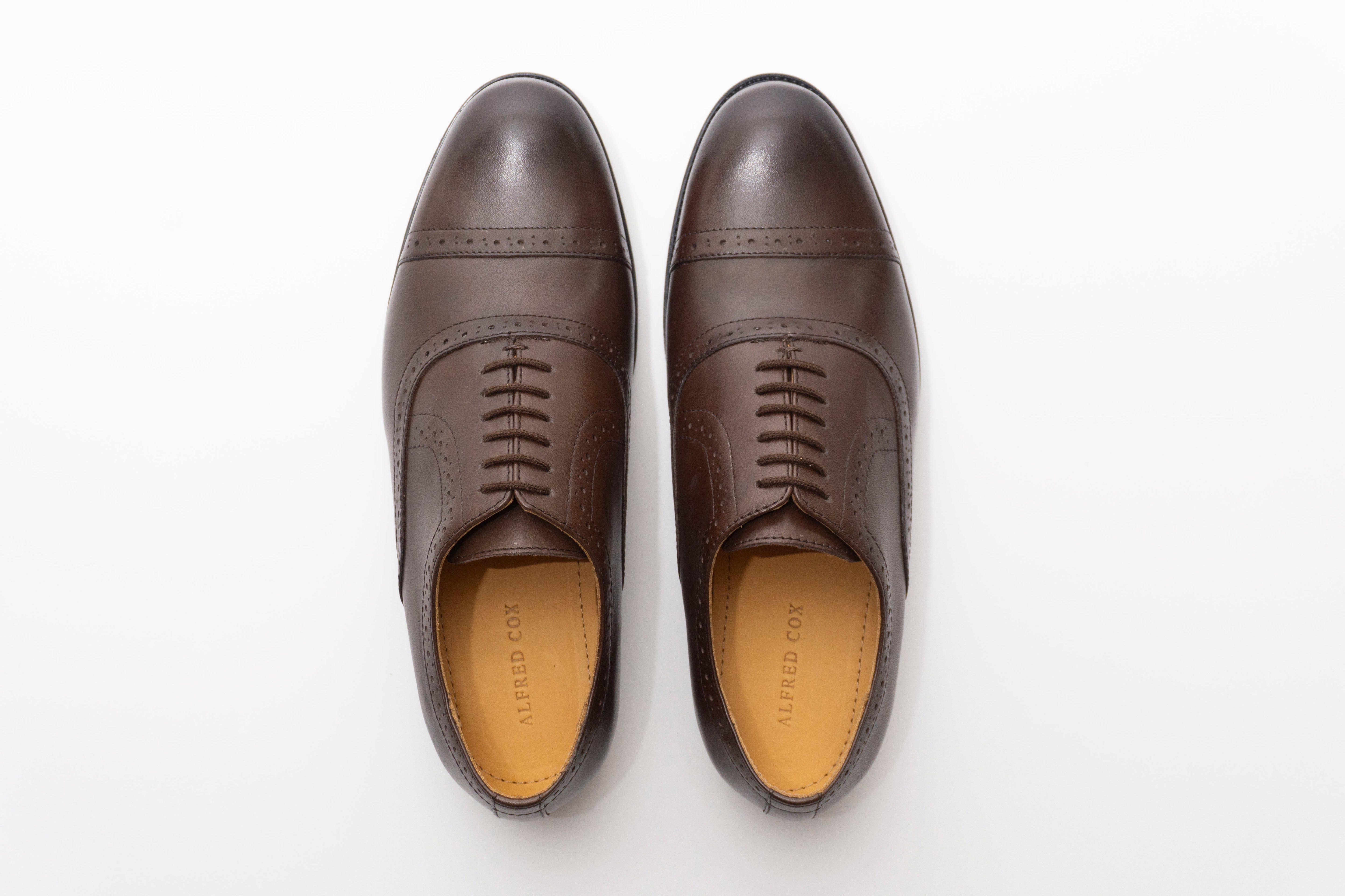 Round toe Oxford Quarter Brogue dbrown