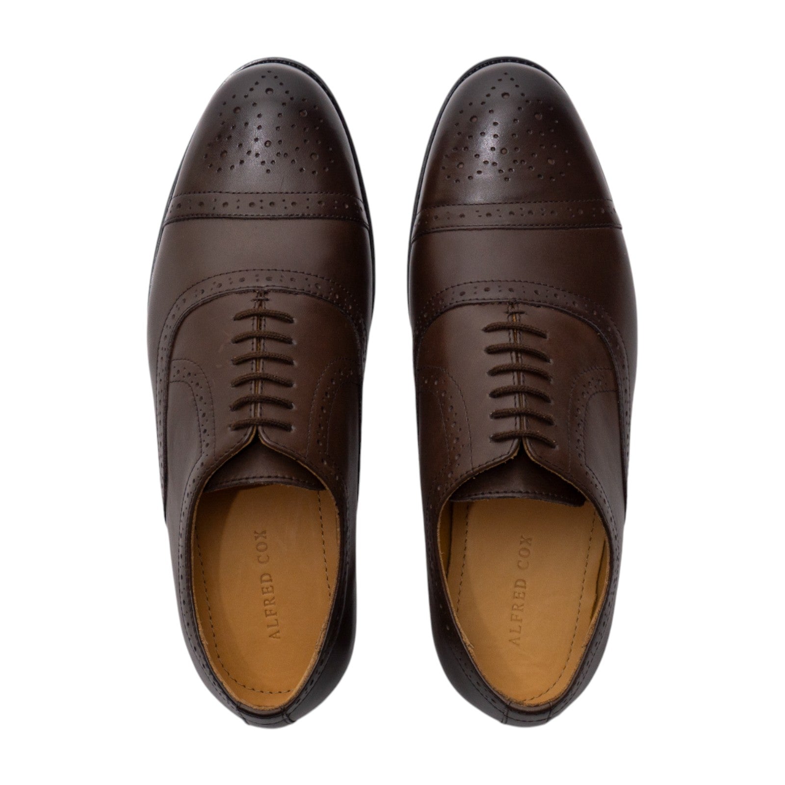 Round toe Oxford Semi Brogue dbrown