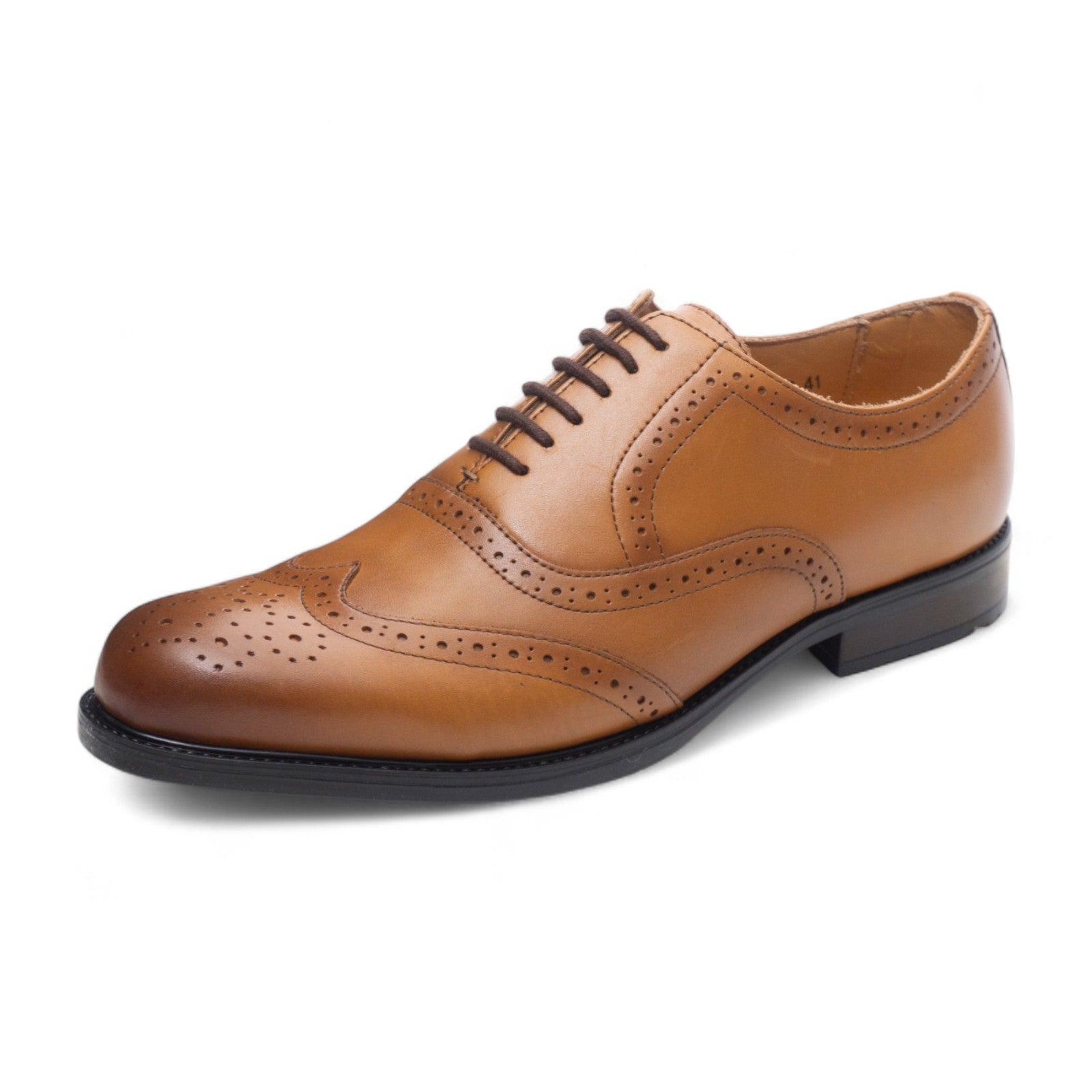 Round toe Oxford Wing Tip Light Brown