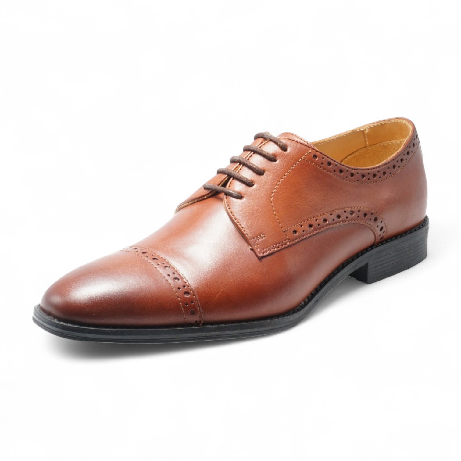 Semi long toe Derby Quarter Brogue brown
