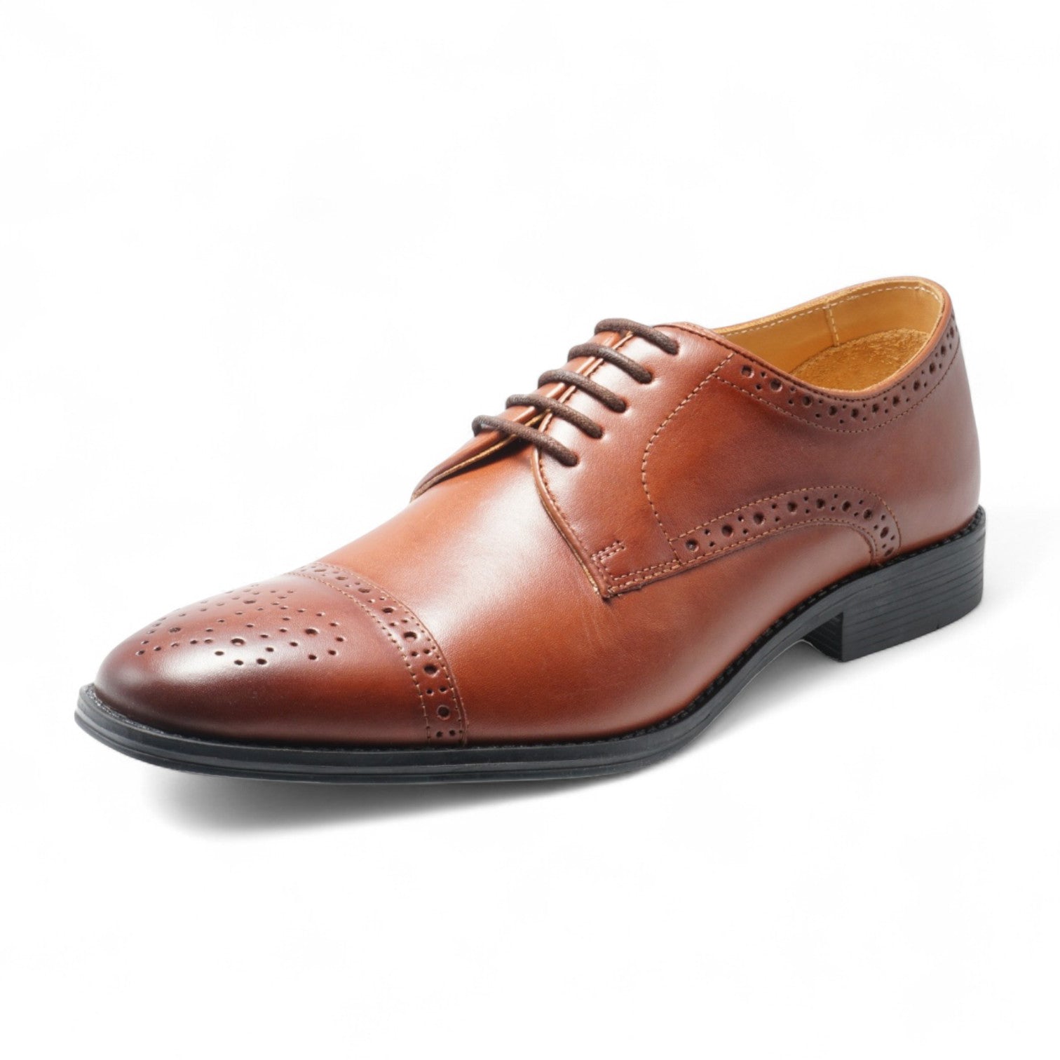 Semi long toe Derby Semi Brogue brown