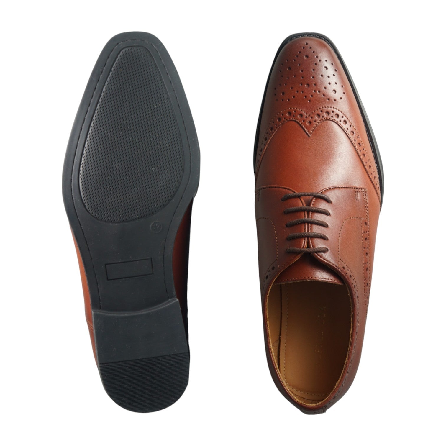 Semi long toe Derby Wing Tip brown