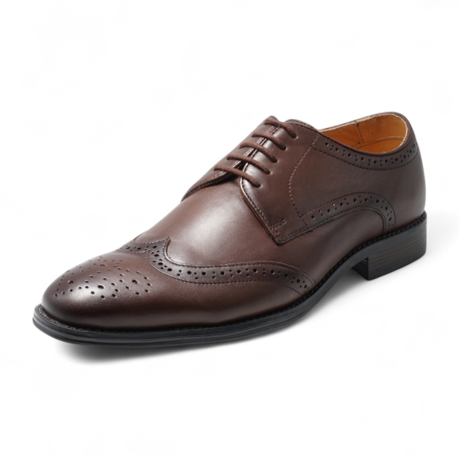 Semi long toe Derby Wing Tip darkbrown