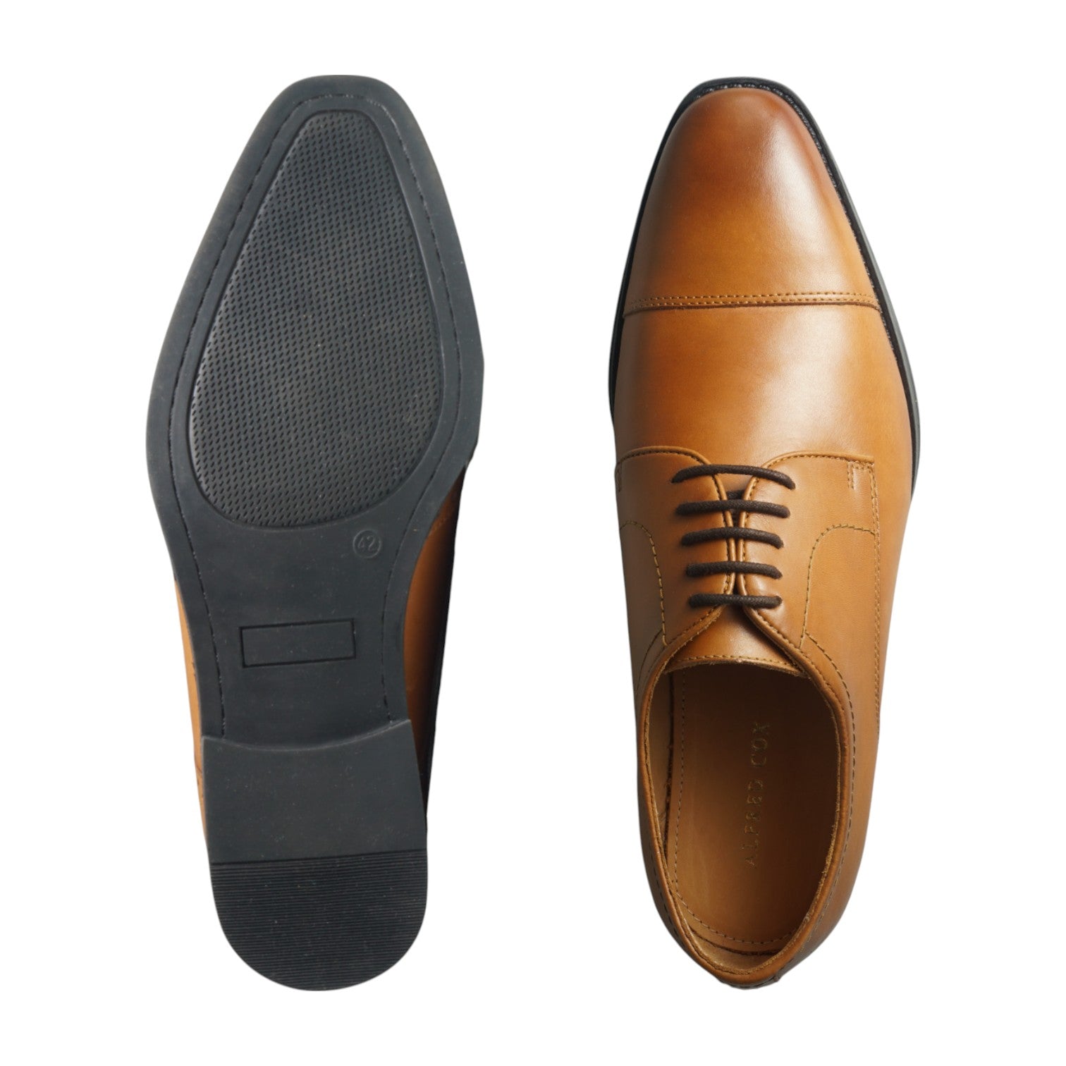 Semi long toe Derby Straight Tip tan