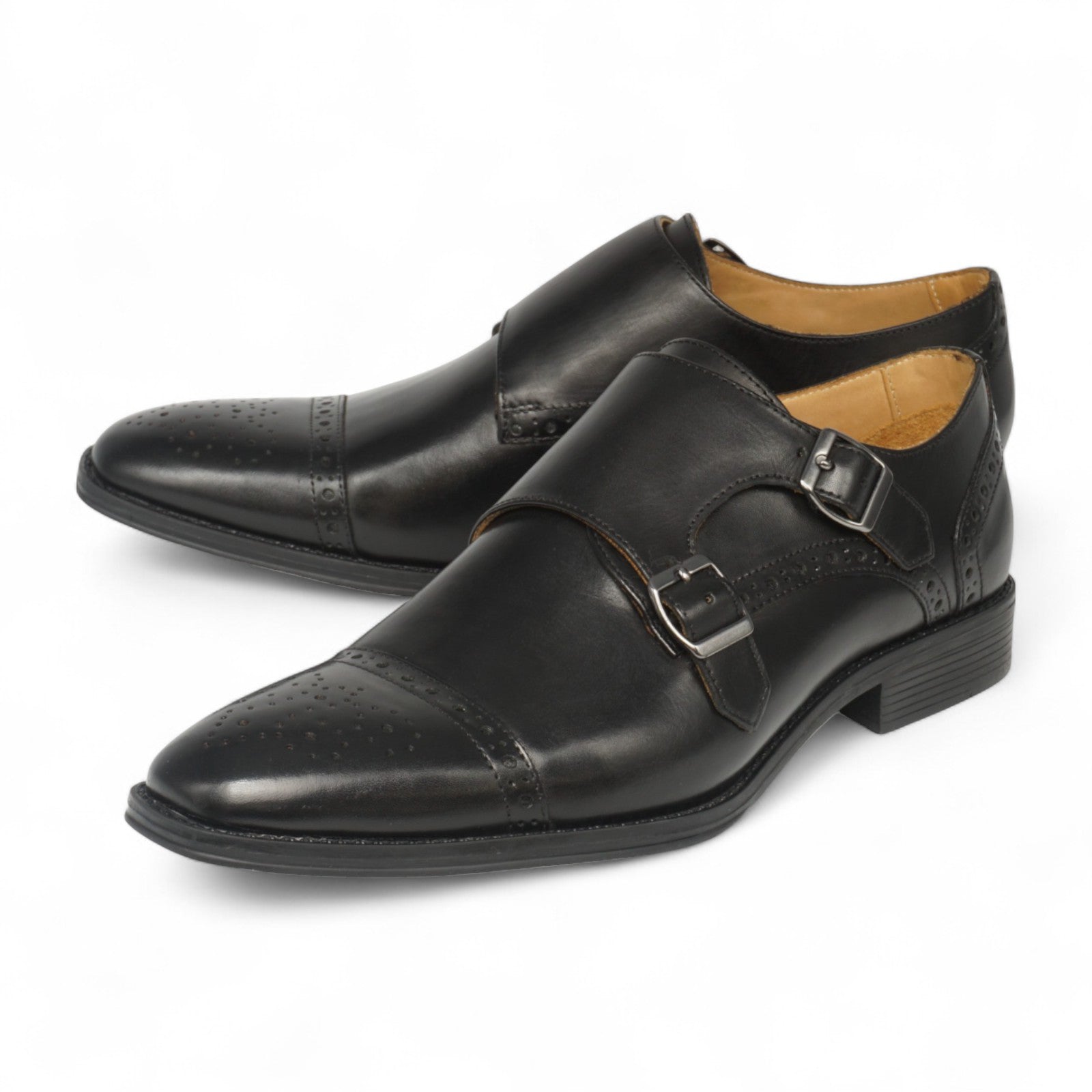 Semi long toe Doublemonk Semi Brogue Black