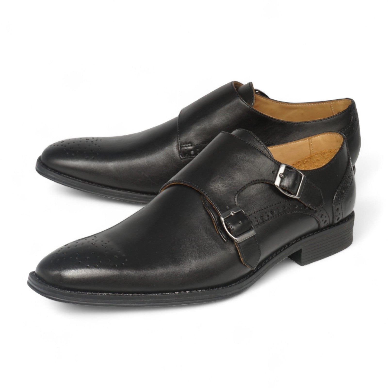 Semi long toe Doublemonk Plane medallion Black