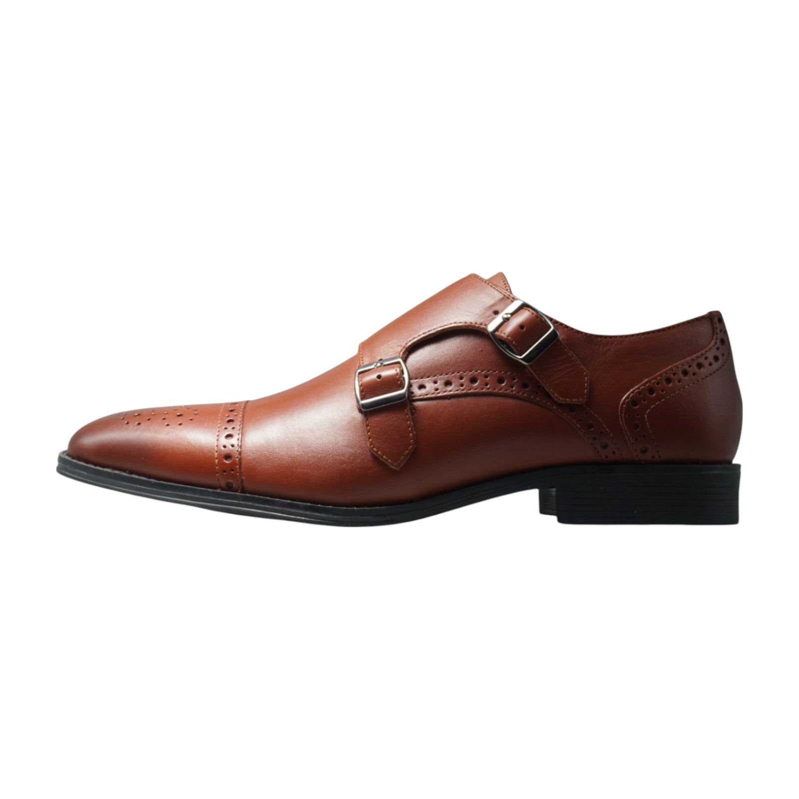 Semi long toe Doublemonk Semi Brogue brown