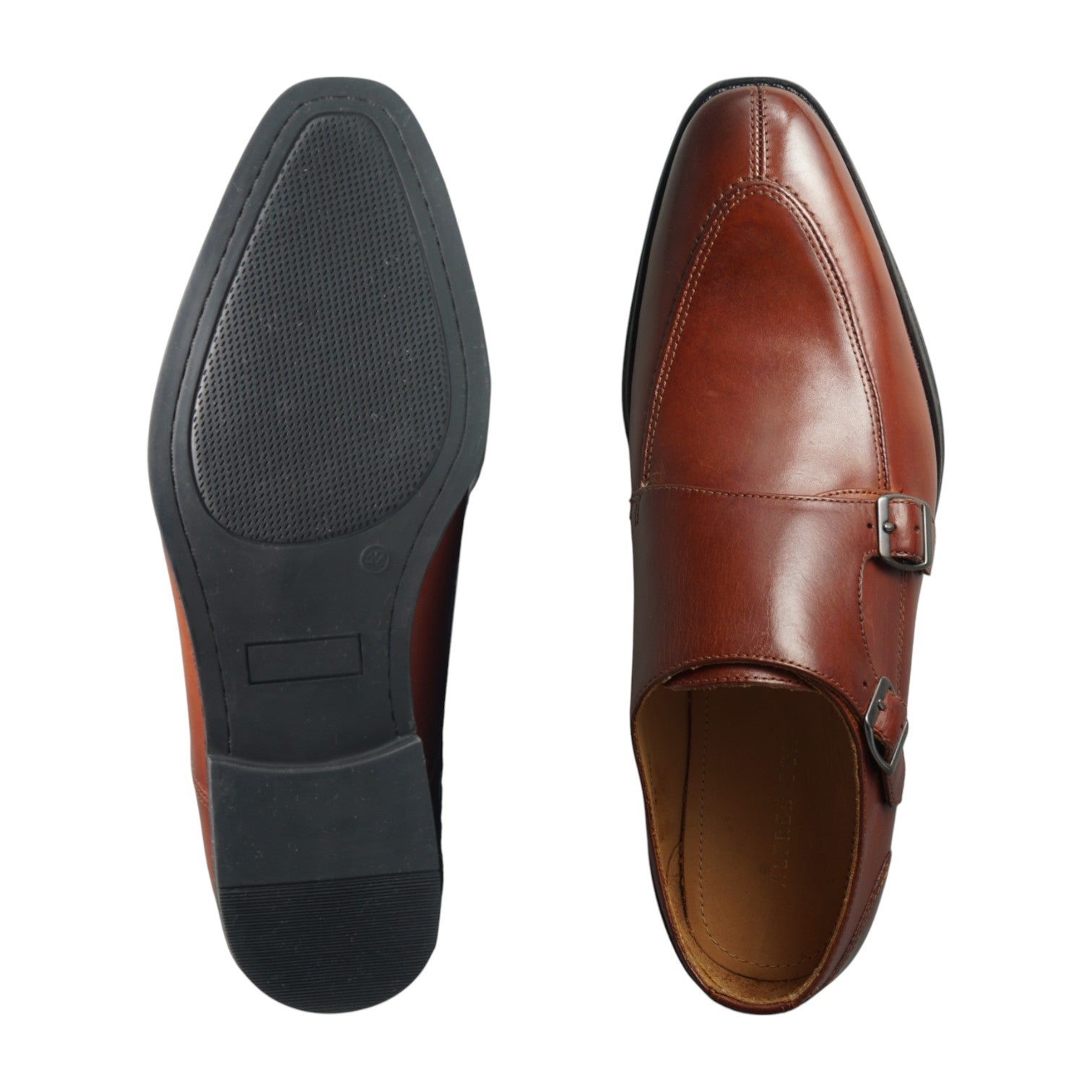 Semi long toe Doublemonk U Tip brown