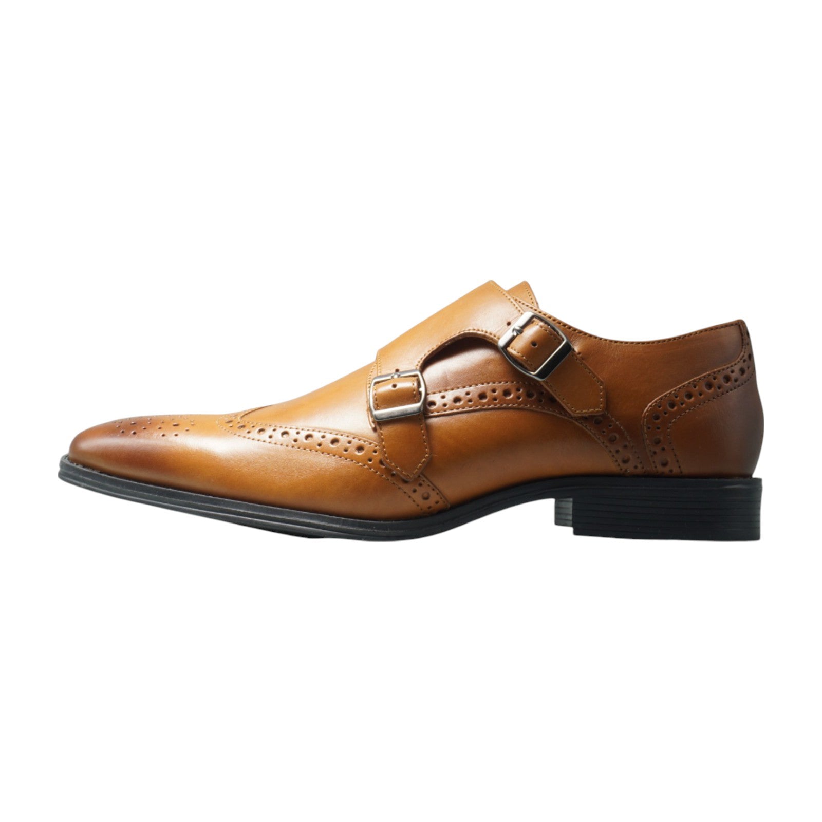 Semi long toe Doublemonk Wing Tip tan