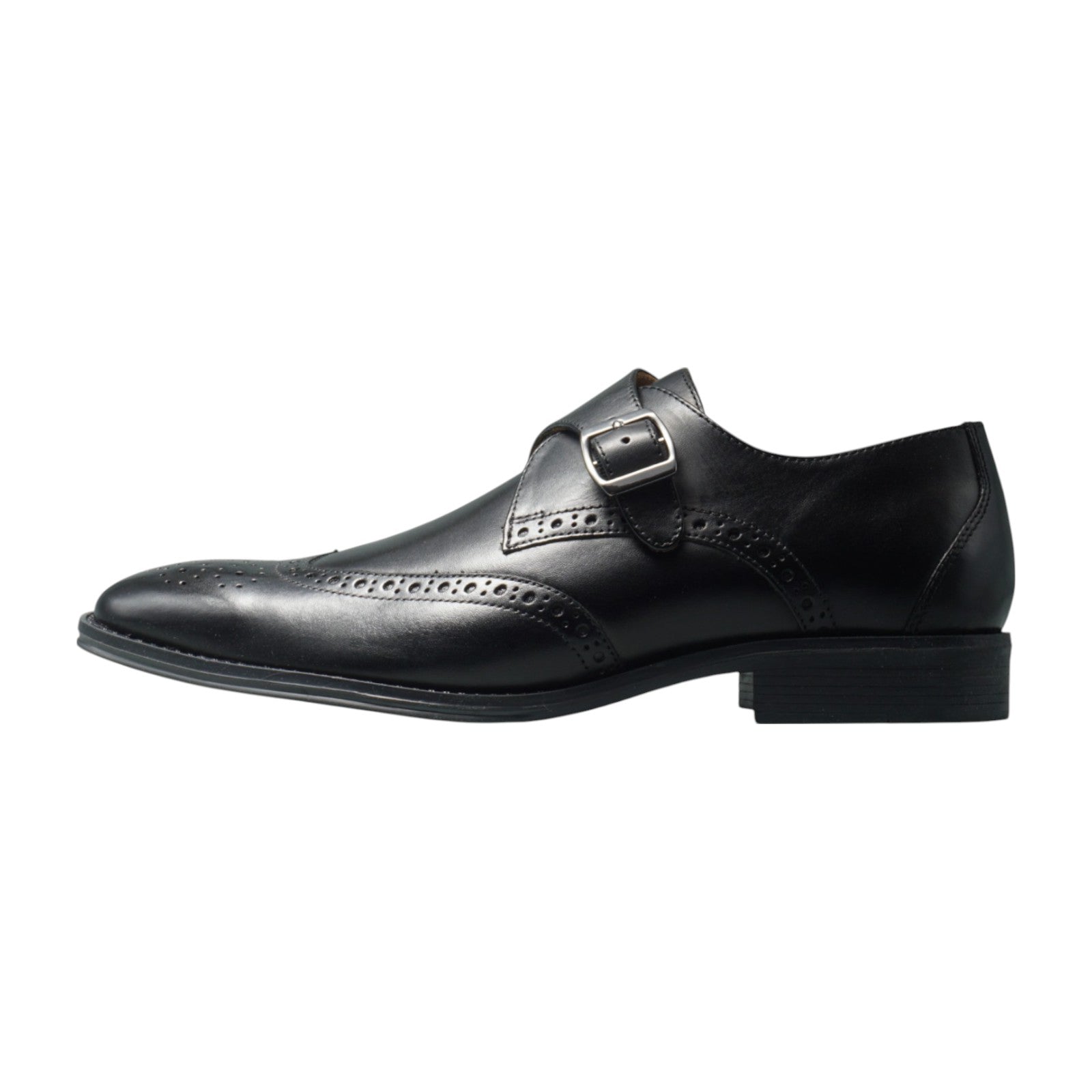 Semi long toe Singlemonk Wing Tip Black