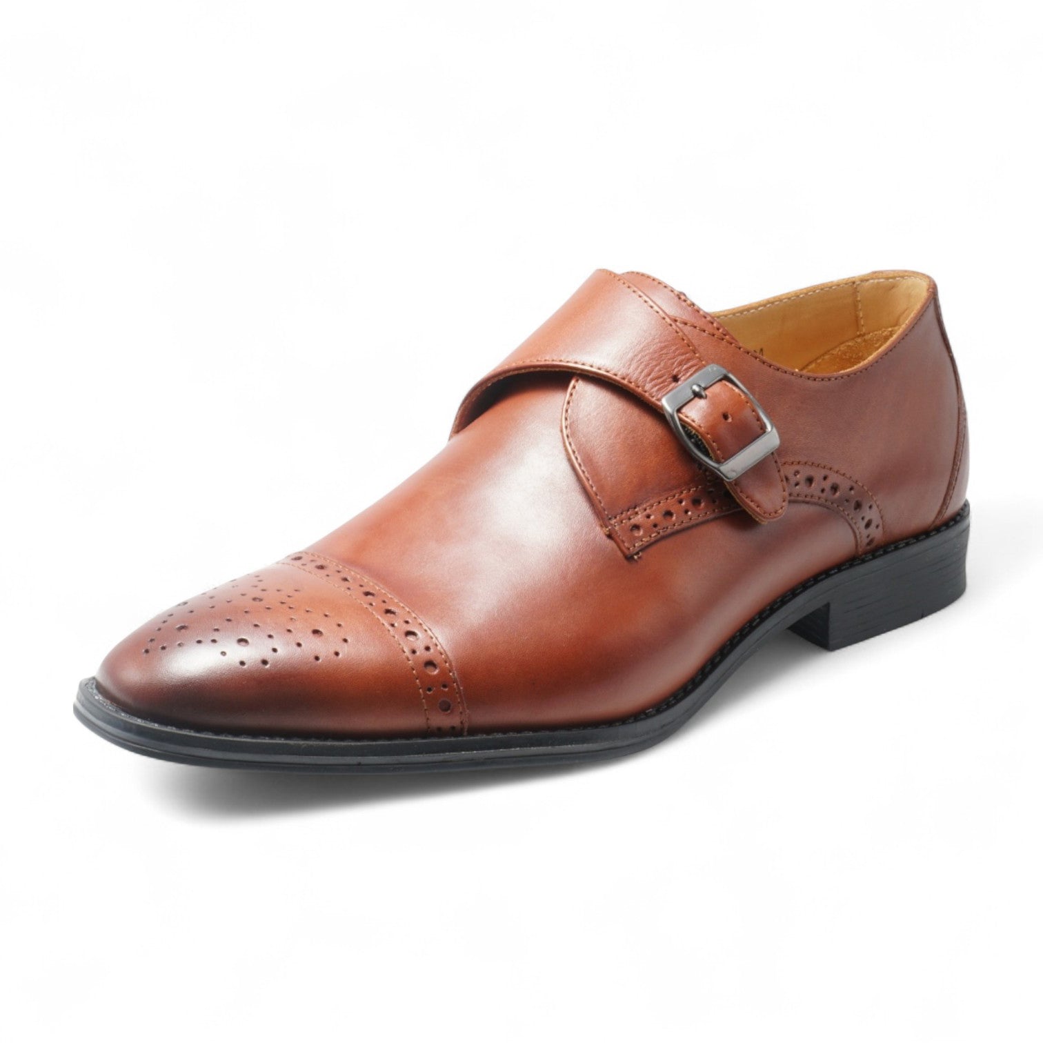 Semi long toe Singlemonk Semi Brogue brown