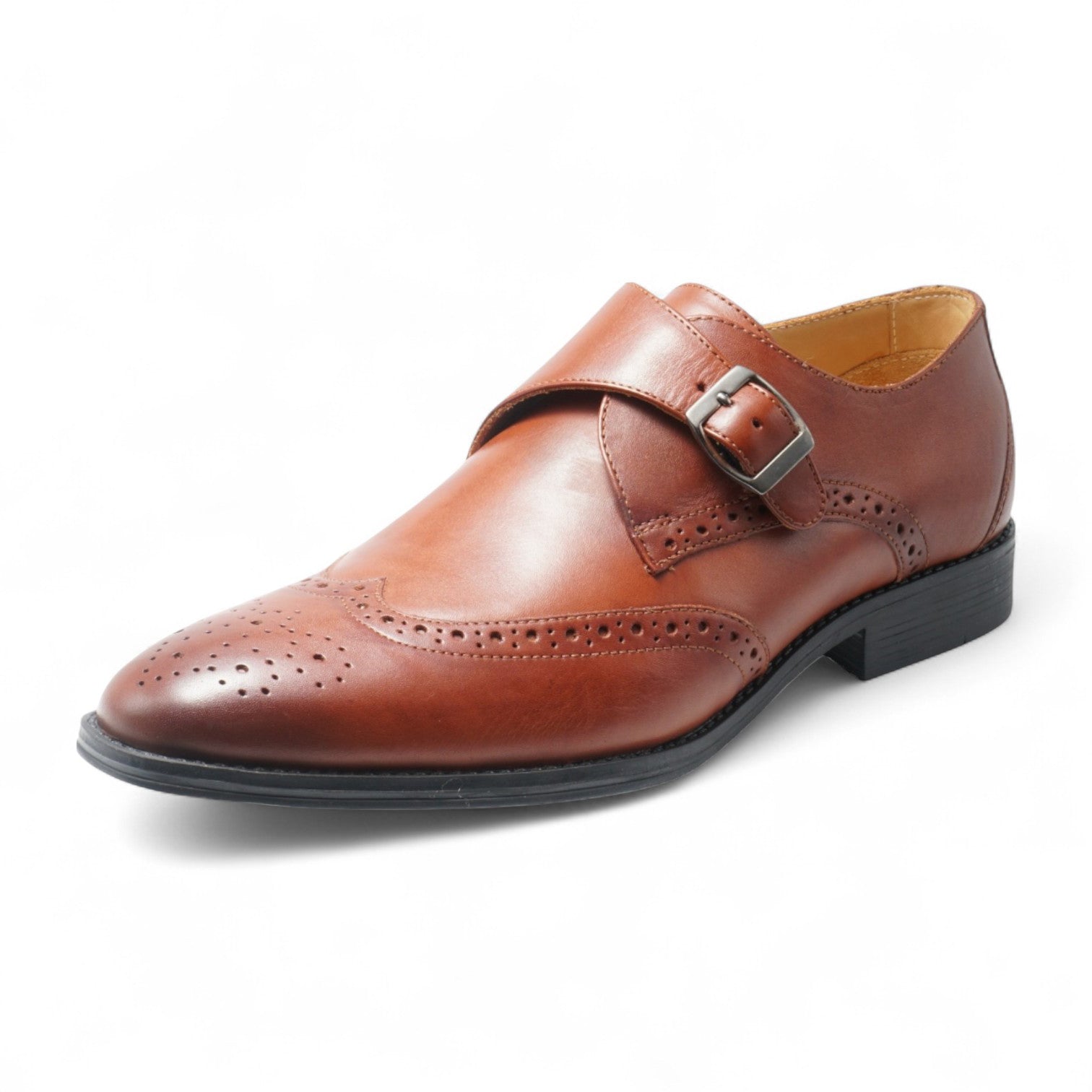 Semi long toe Singlemonk Wing Tip brown
