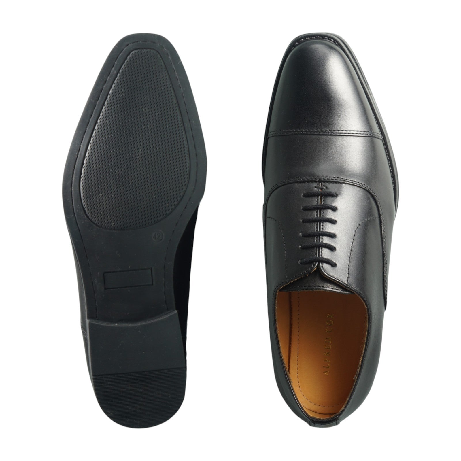 Semi long toe Oxford Straight Tip Black