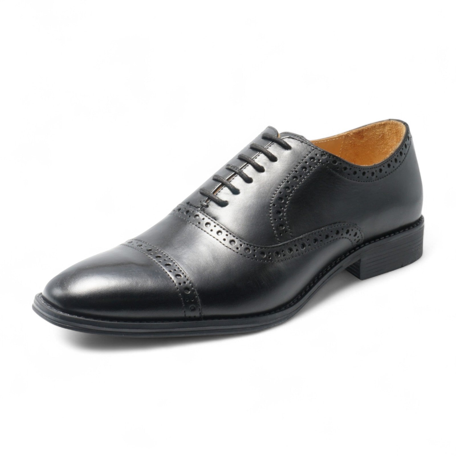 Semi long toe Oxford Quarter Brogue Black