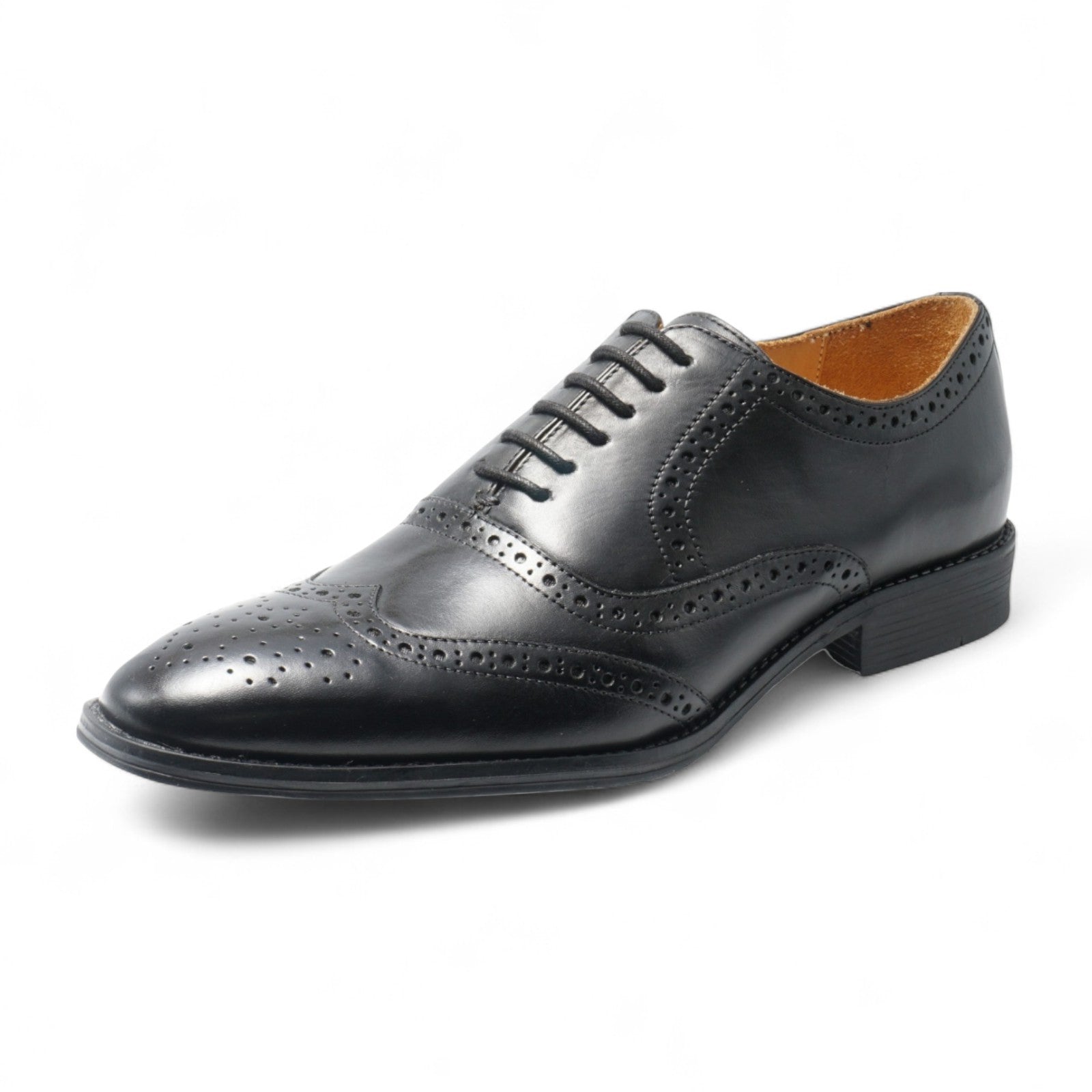 Semi long toe Oxford Wing Tip Black