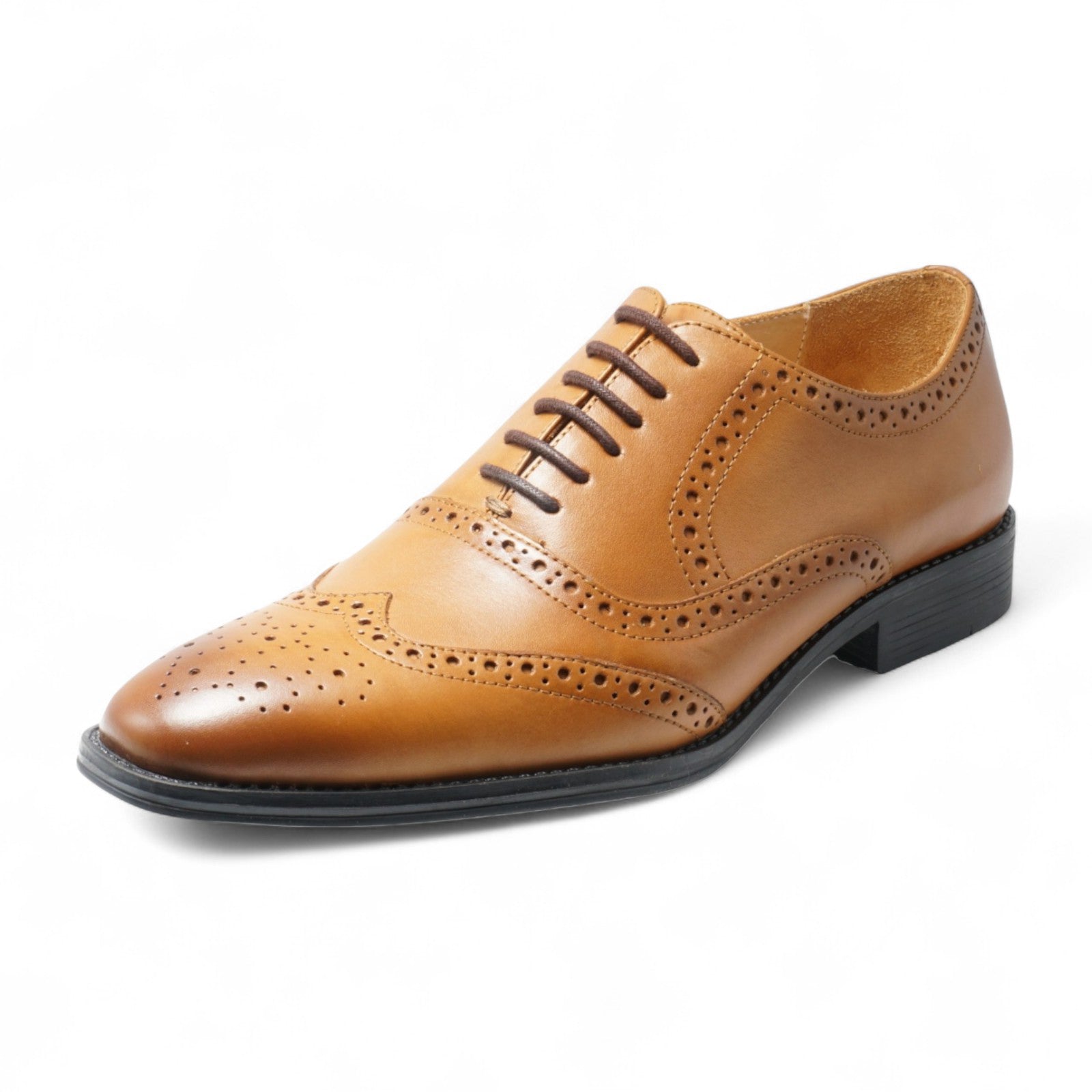Semi long toe Oxford Wing Tip tan