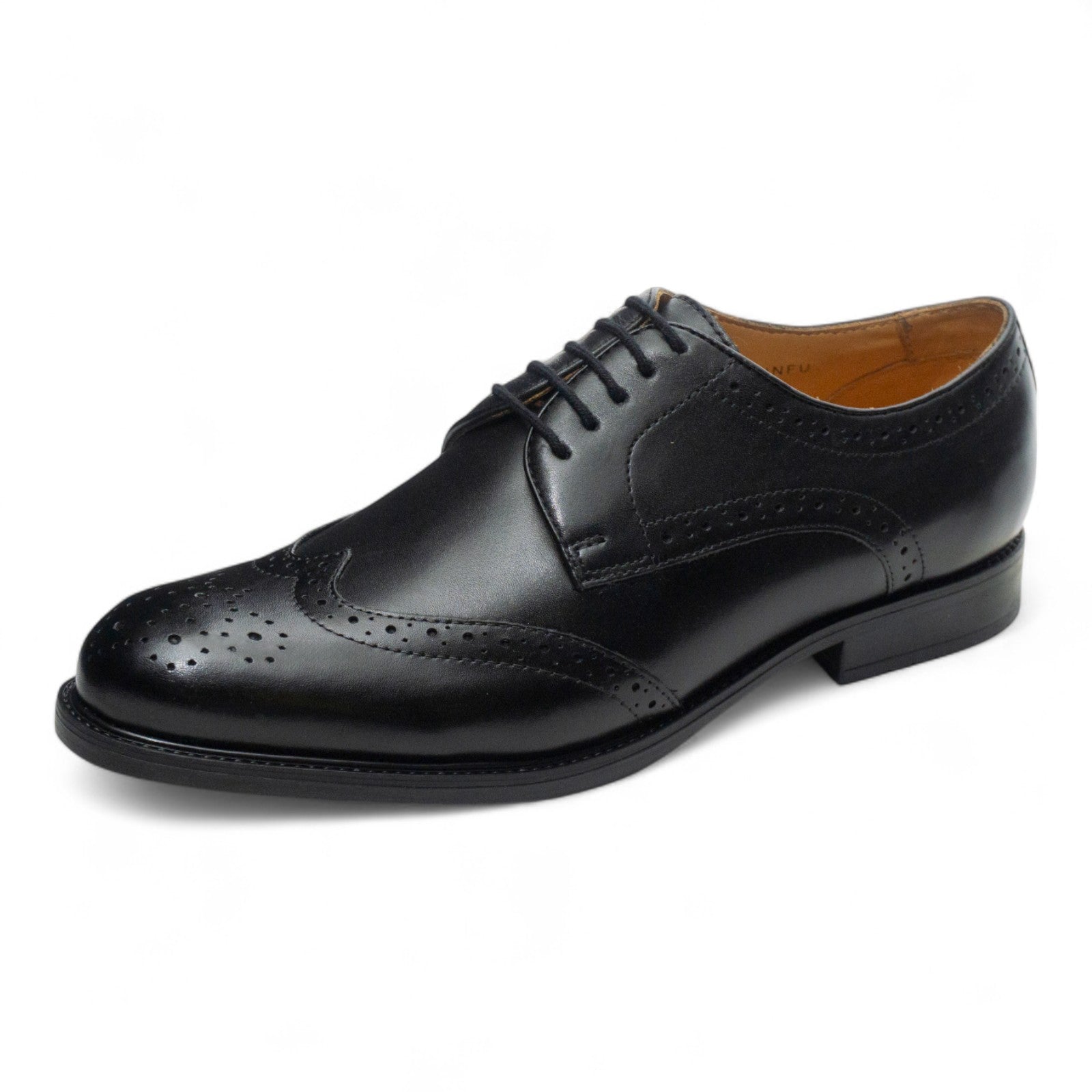 Round toe Derby Wing Tip Black