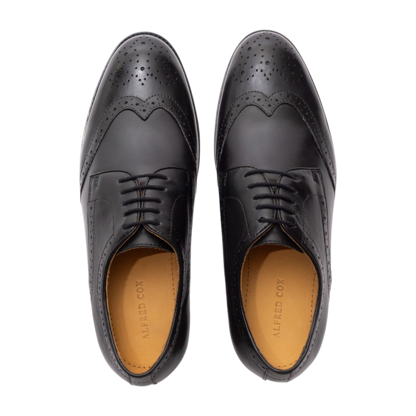 Round toe Derby Wing Tip Black