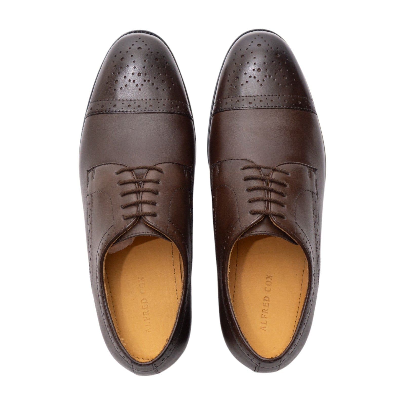 Round toe Derby Semi Brogue dbrown