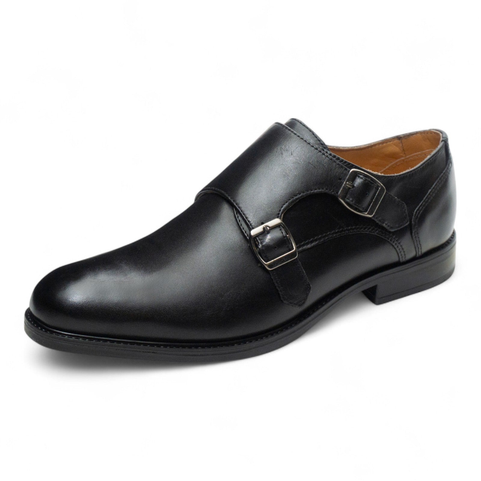 Round toe Doublemonk Plane Toe Black