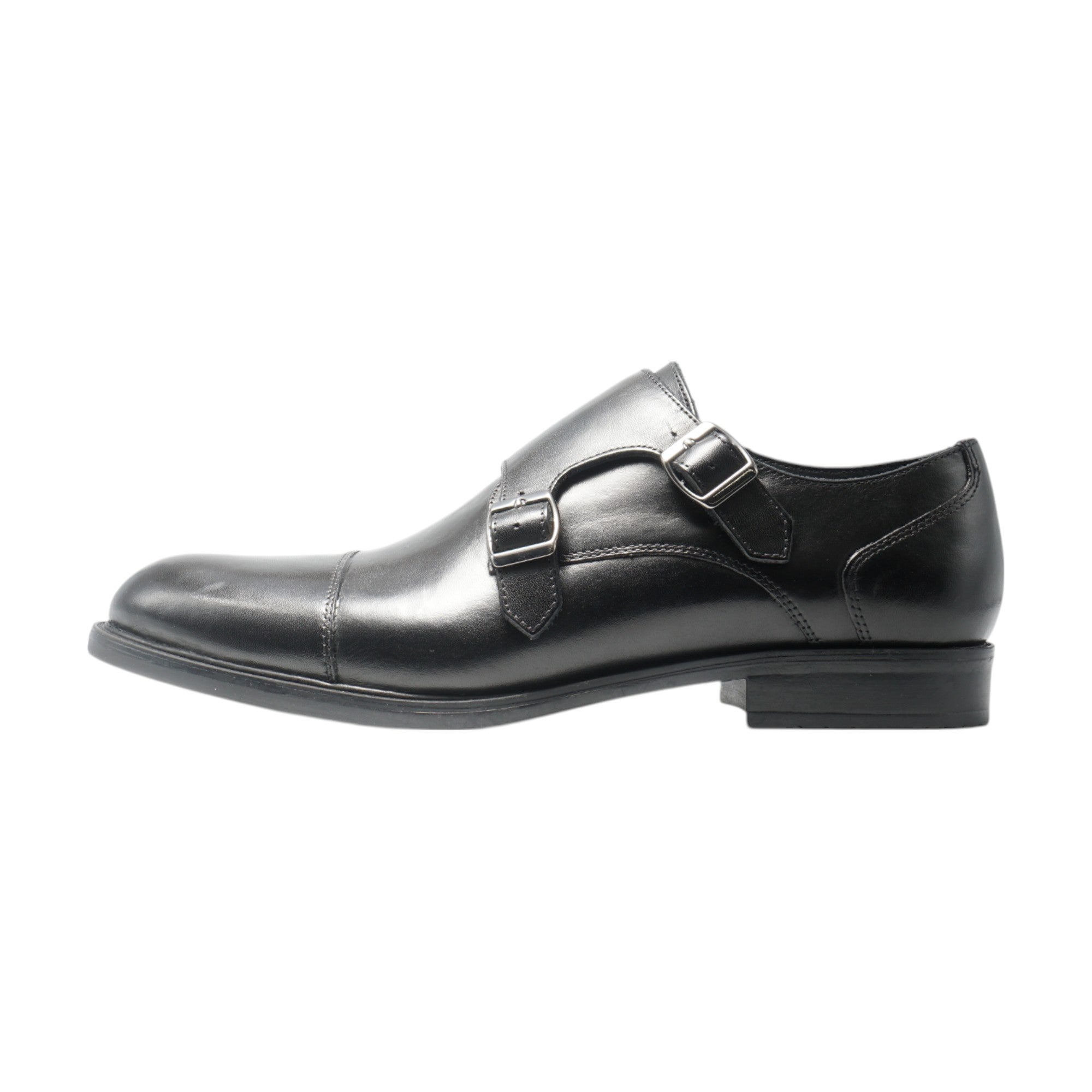 Round toe Doublemonk Straight Tip Black