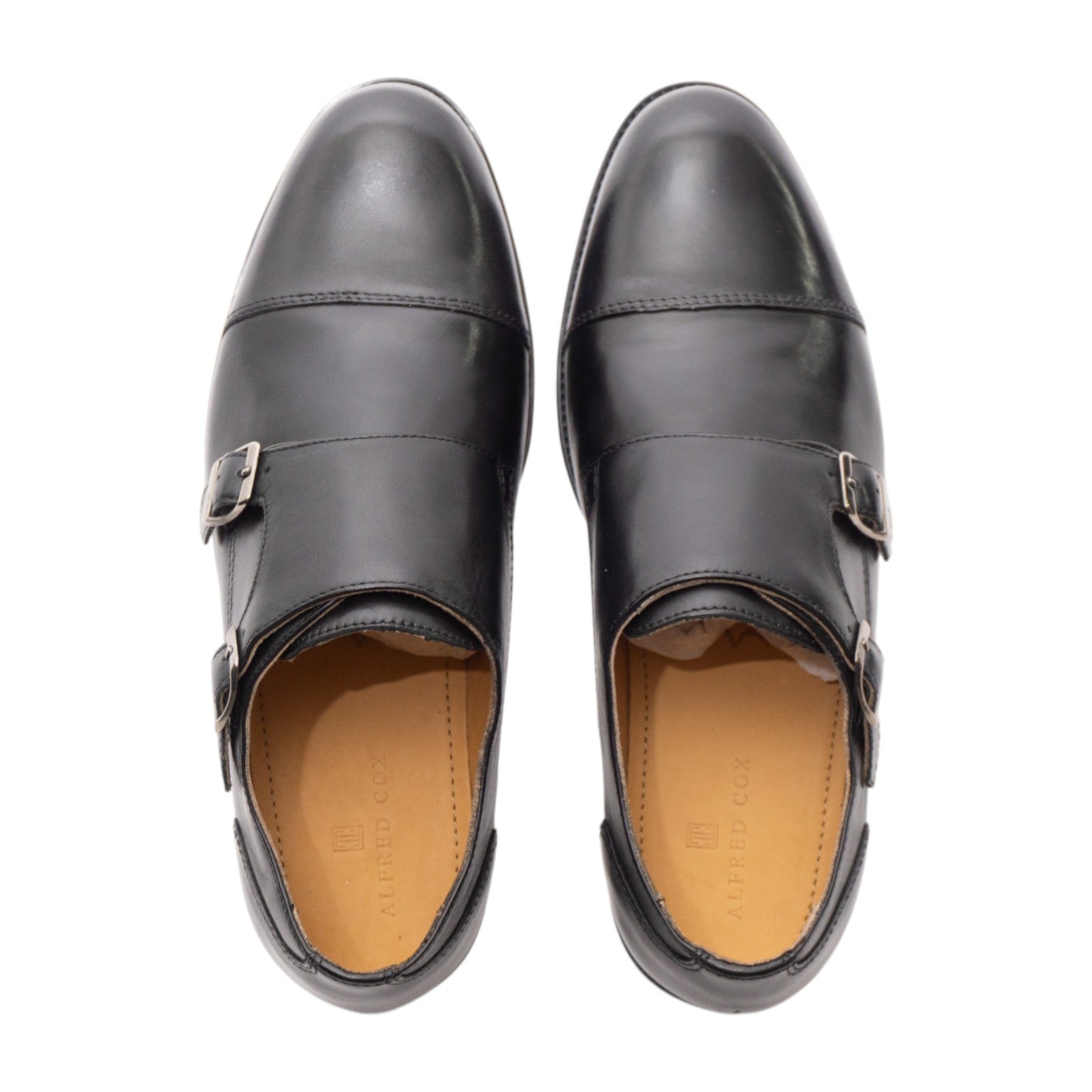 Round toe Doublemonk Straight Tip Black