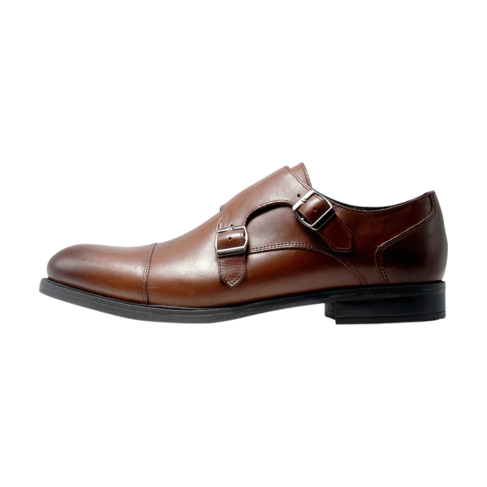 Round toe Doublemonk Straight Tip dbrown