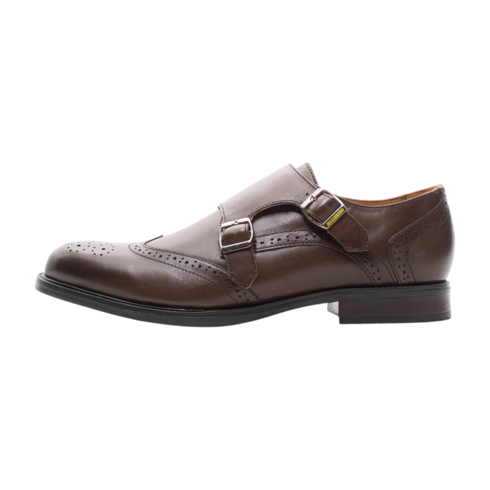 Round toe Doublemonk Wing Tip dbrown