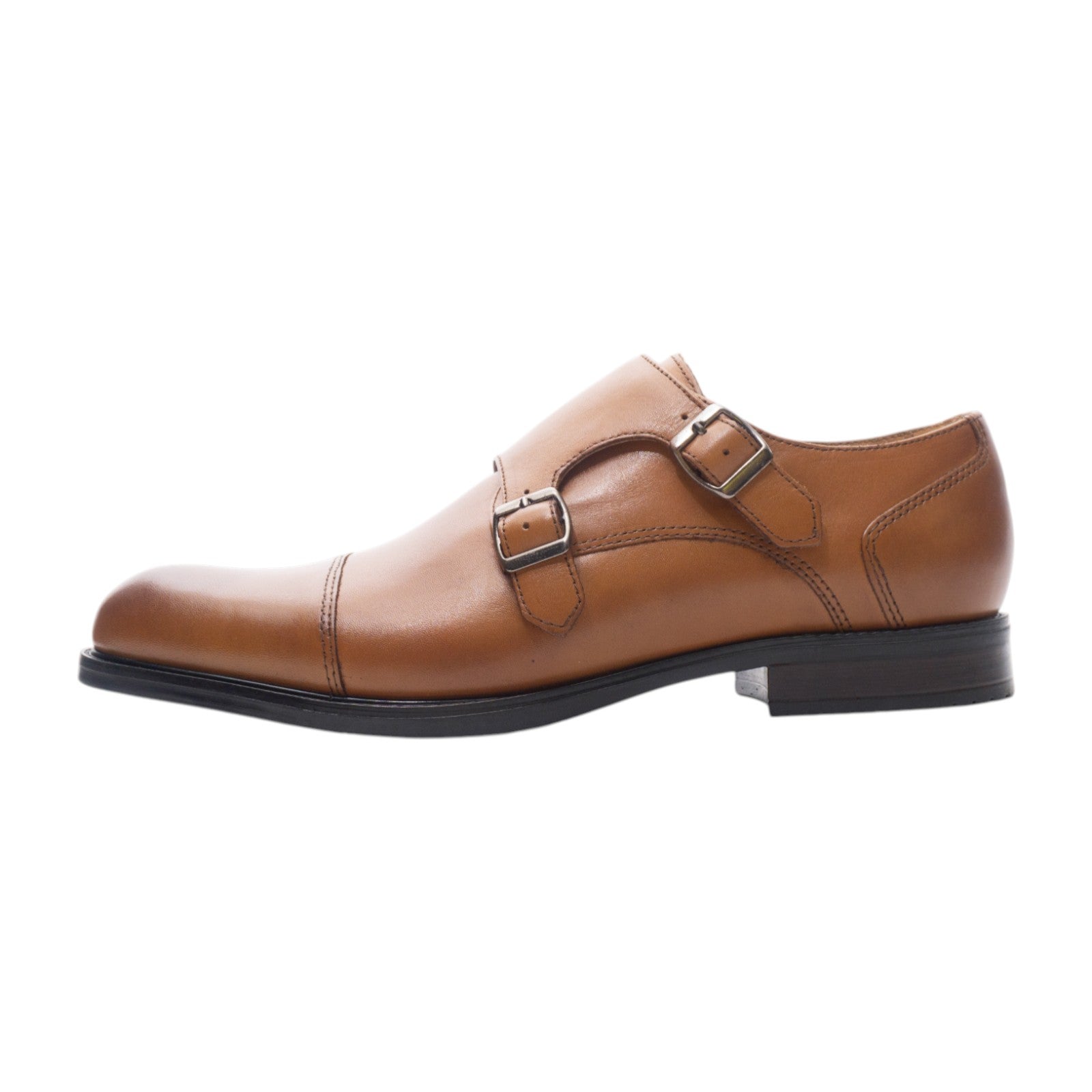 Round toe Doublemonk Straight Tip Light Brown