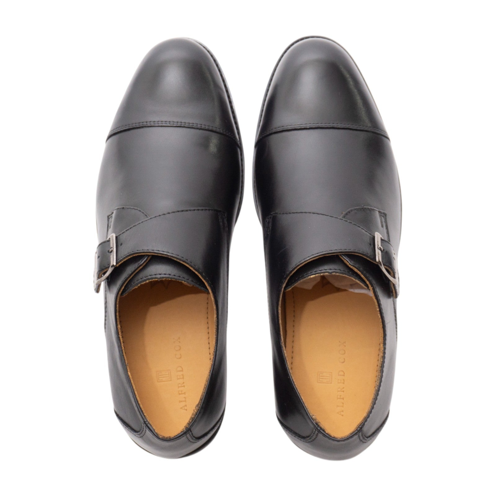 Round toe Singlemonk Straight Tip Black
