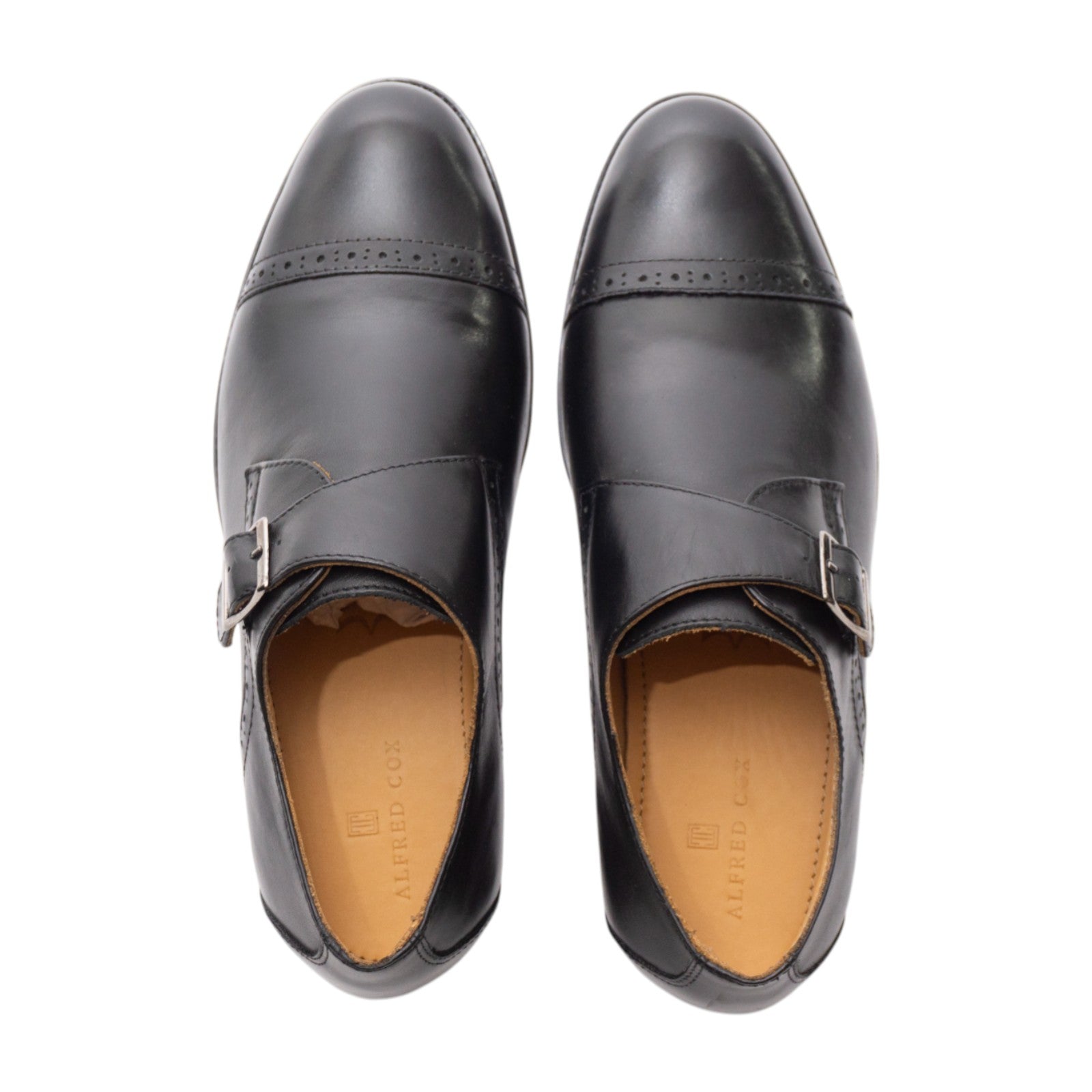 Round toe Singlemonk Quarter Brogue Black