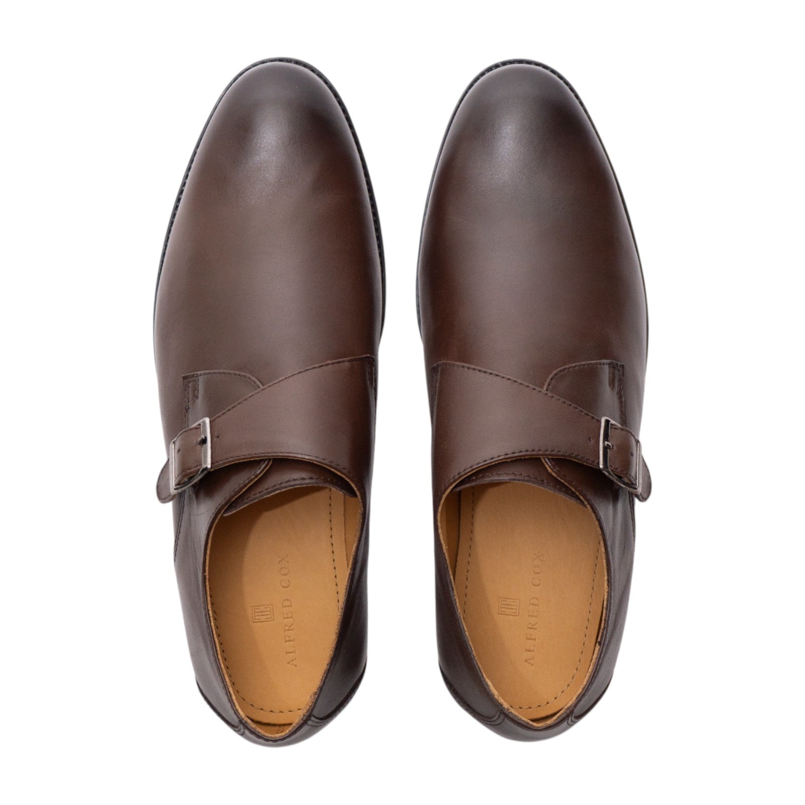 Round toe Singlemonk Plane Toe dbrown