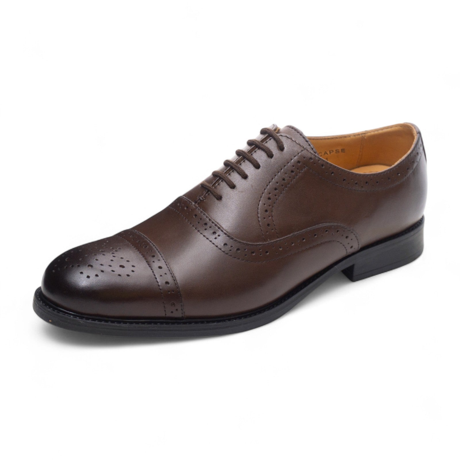 Round toe Oxford Semi Brogue dbrown