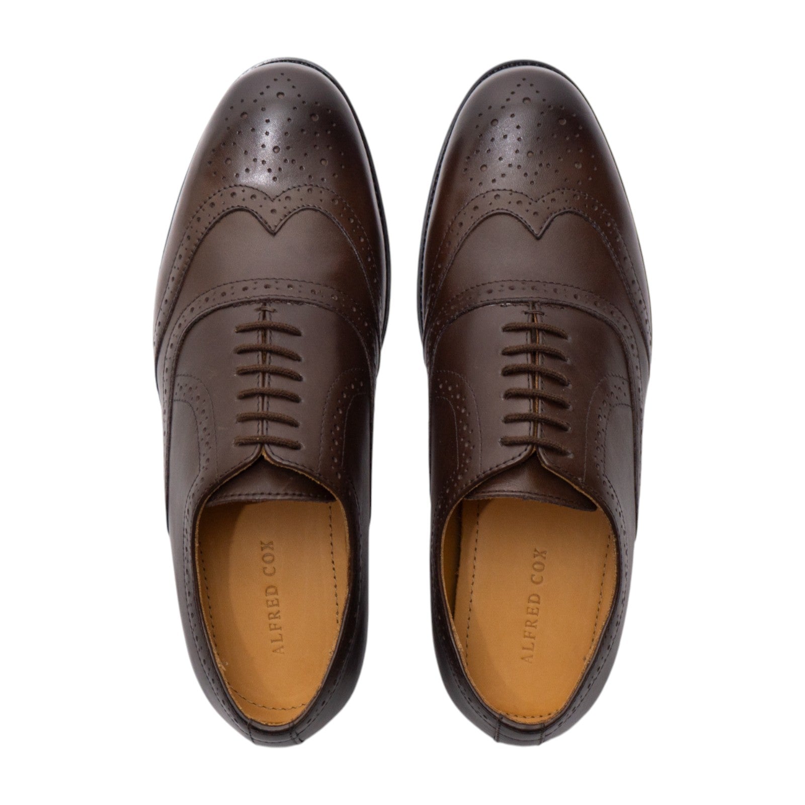 Round toe Oxford Wing Tip dbrown