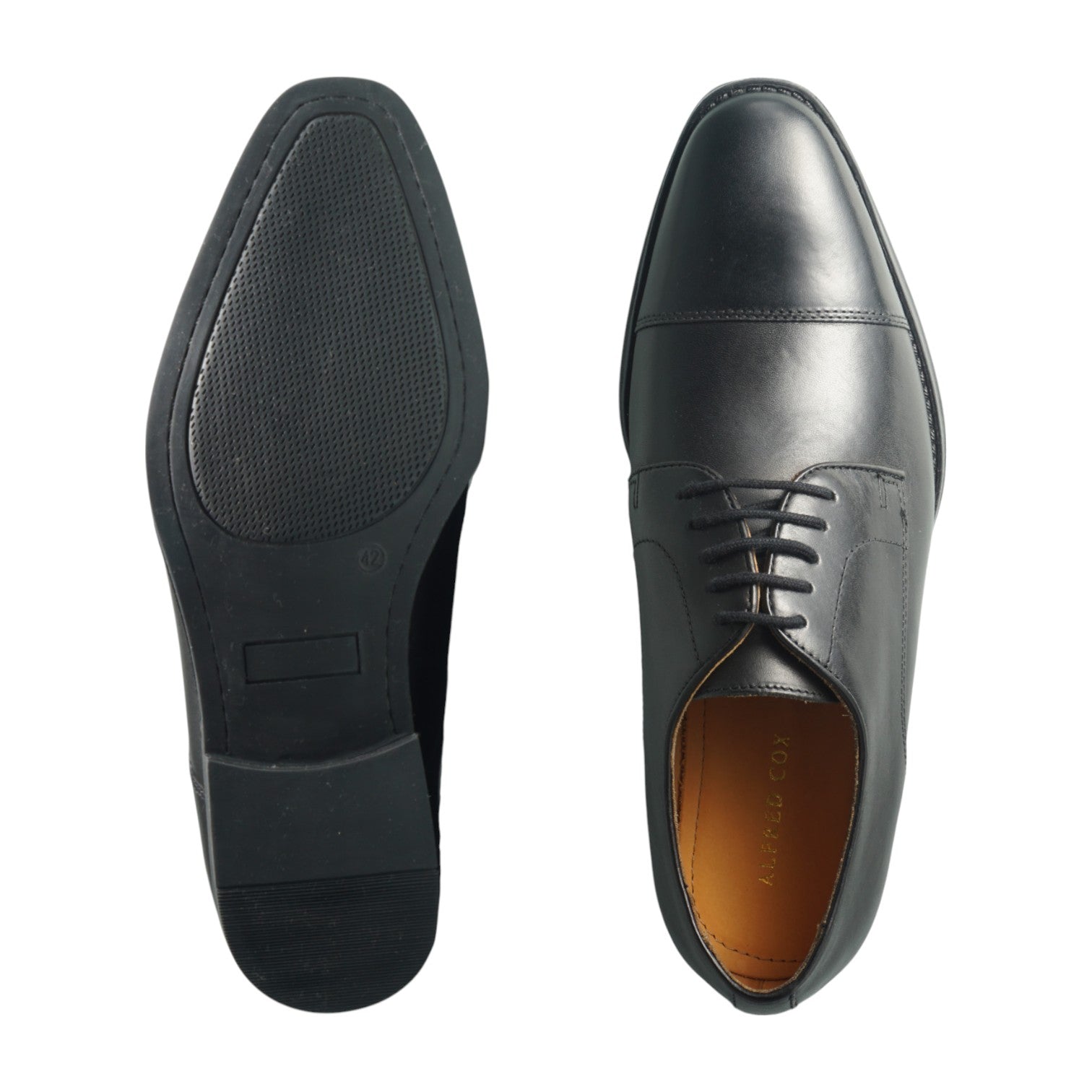 Semi long toe Derby Straight Tip Black