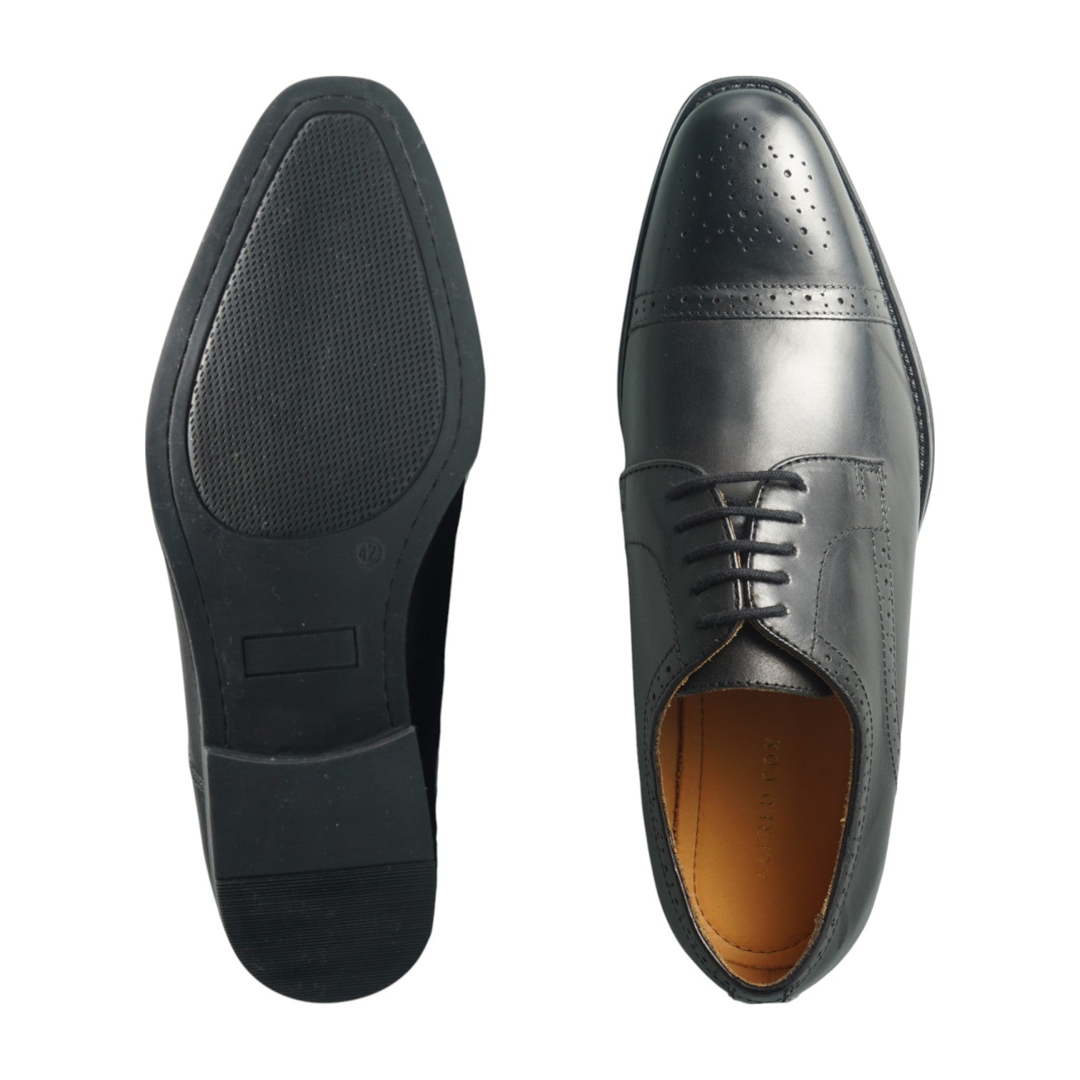 Semi long toe Derby Semi Brogue Black