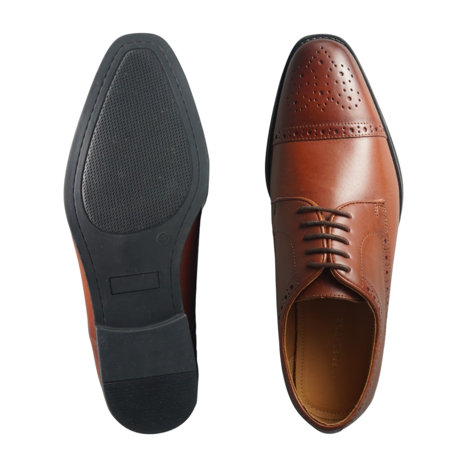 Semi long toe Derby Semi Brogue brown