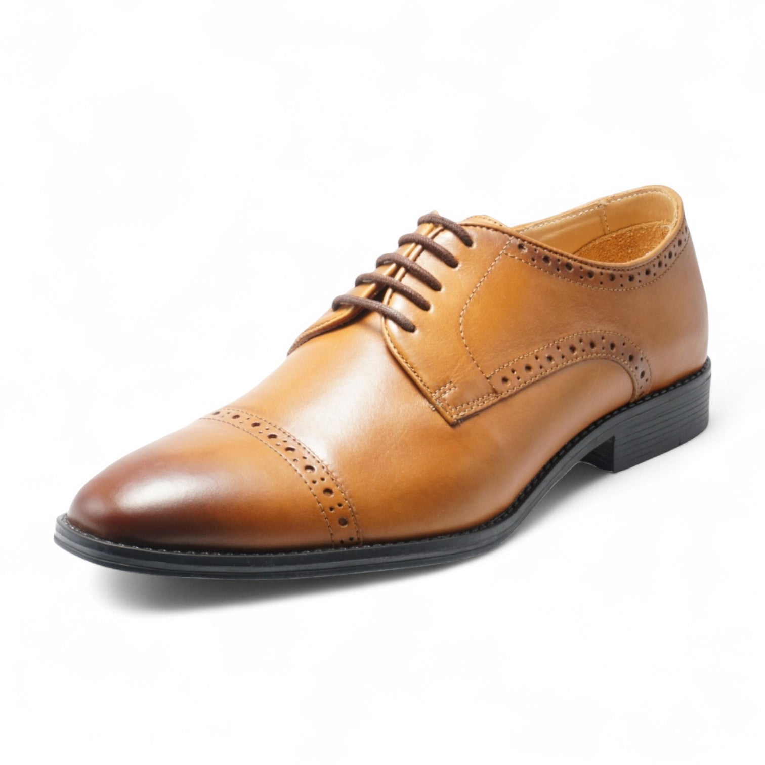 Semi long toe Derby Quarter Brogue tan