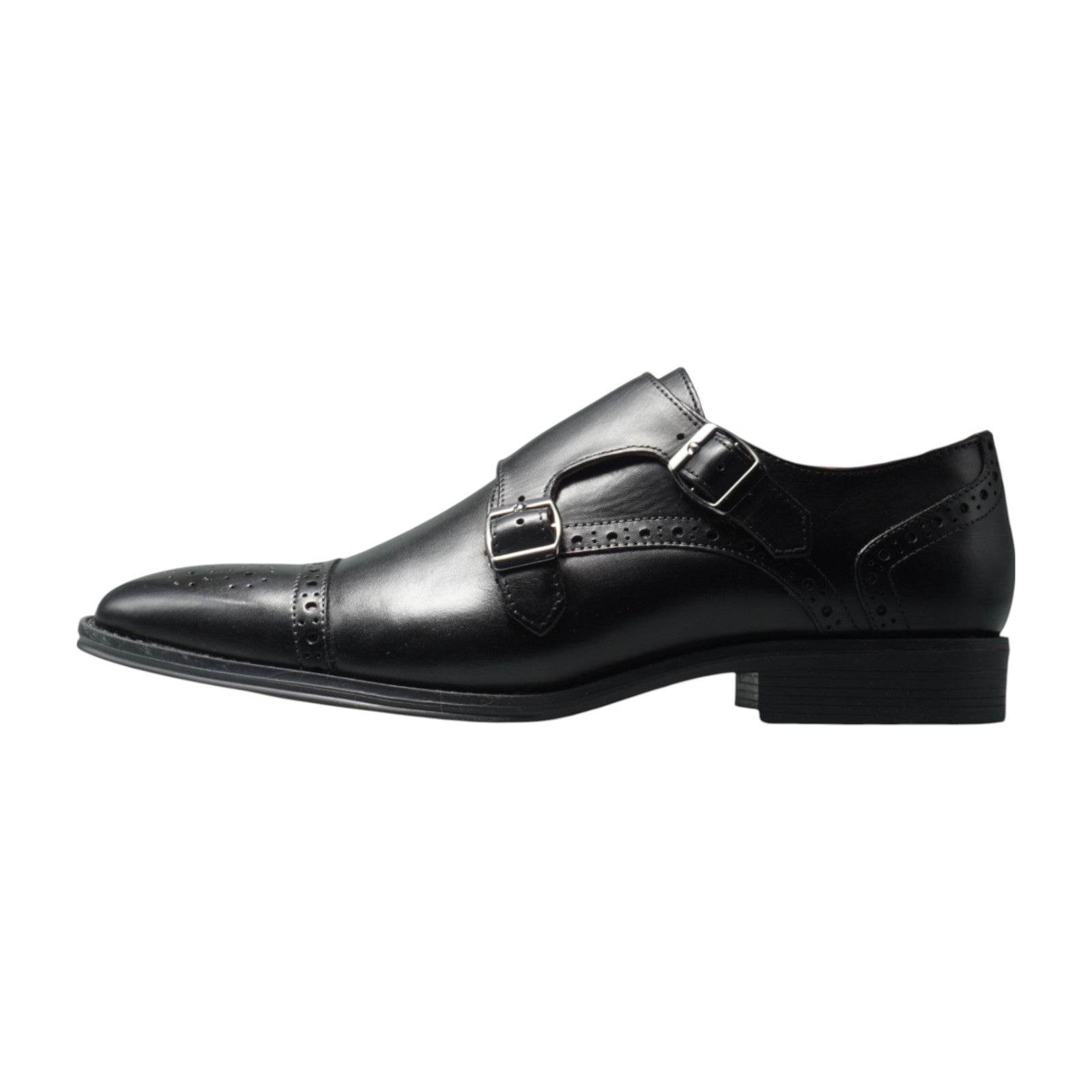 Semi long toe Doublemonk Semi Brogue Black