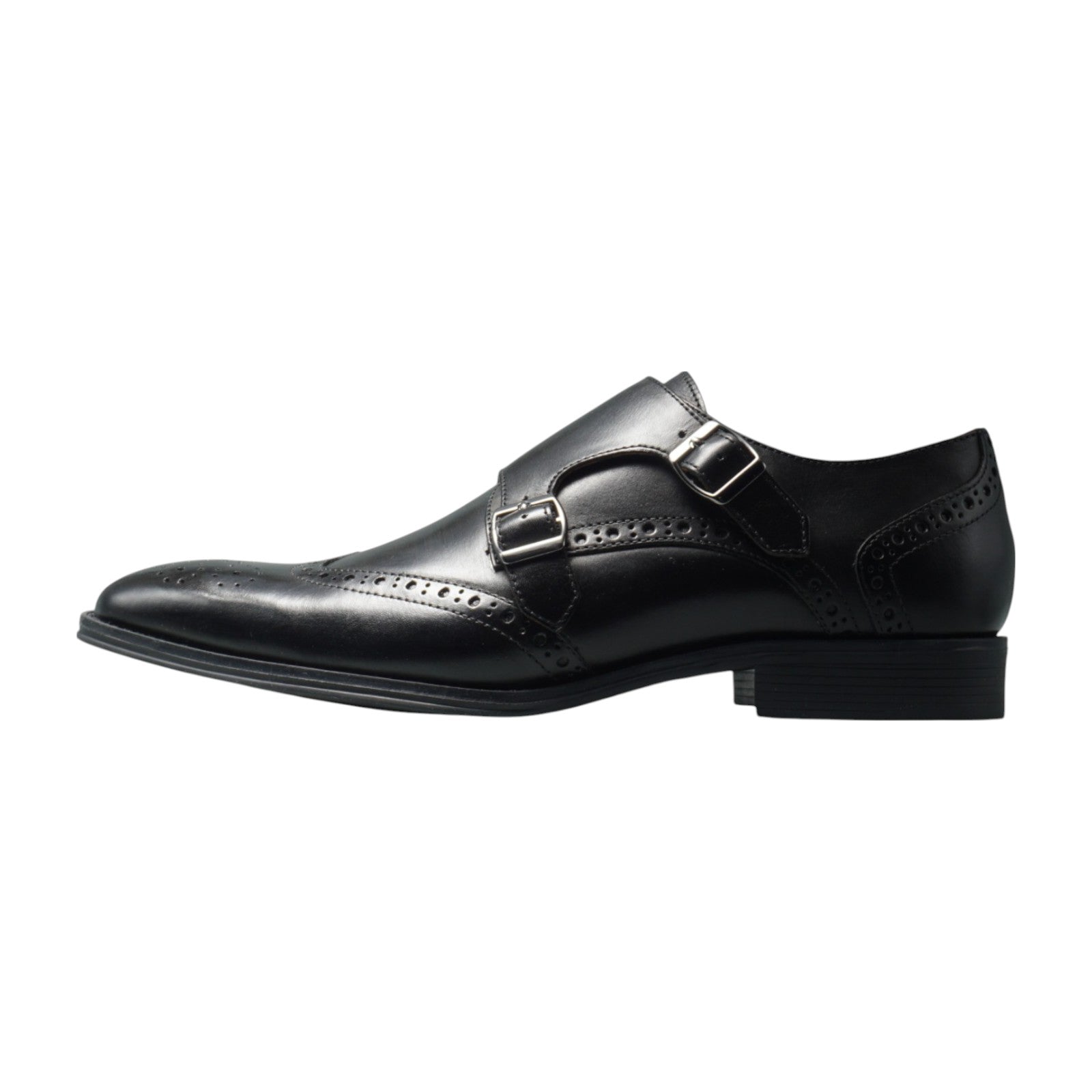 Semi long toe Doublemonk Wing Tip Black